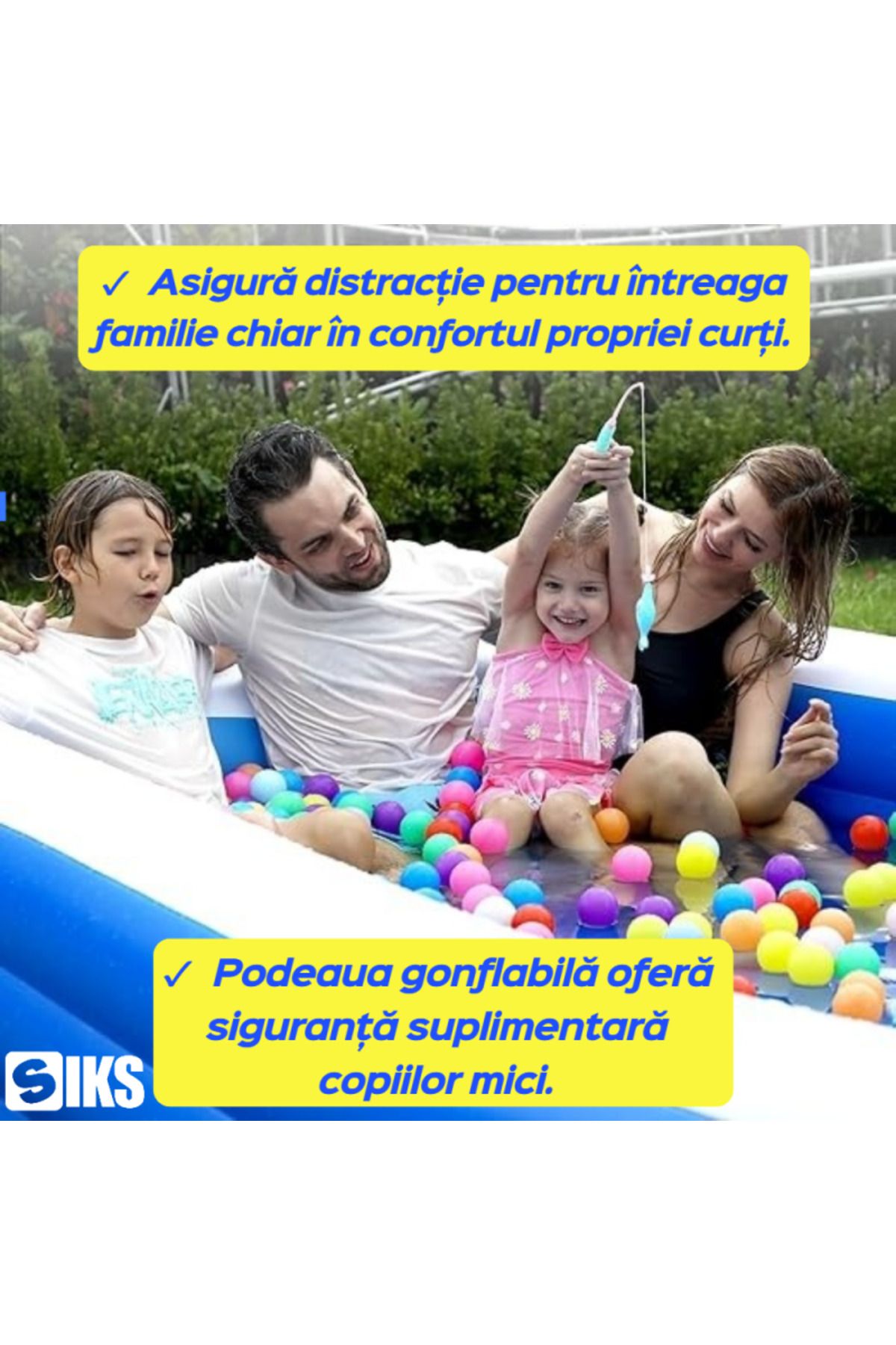 SIKS-Inflatable Pool, With Inflatable Soft Floor Base, Simple Model, Dimensions 210 X 135 X 54 Cm 5