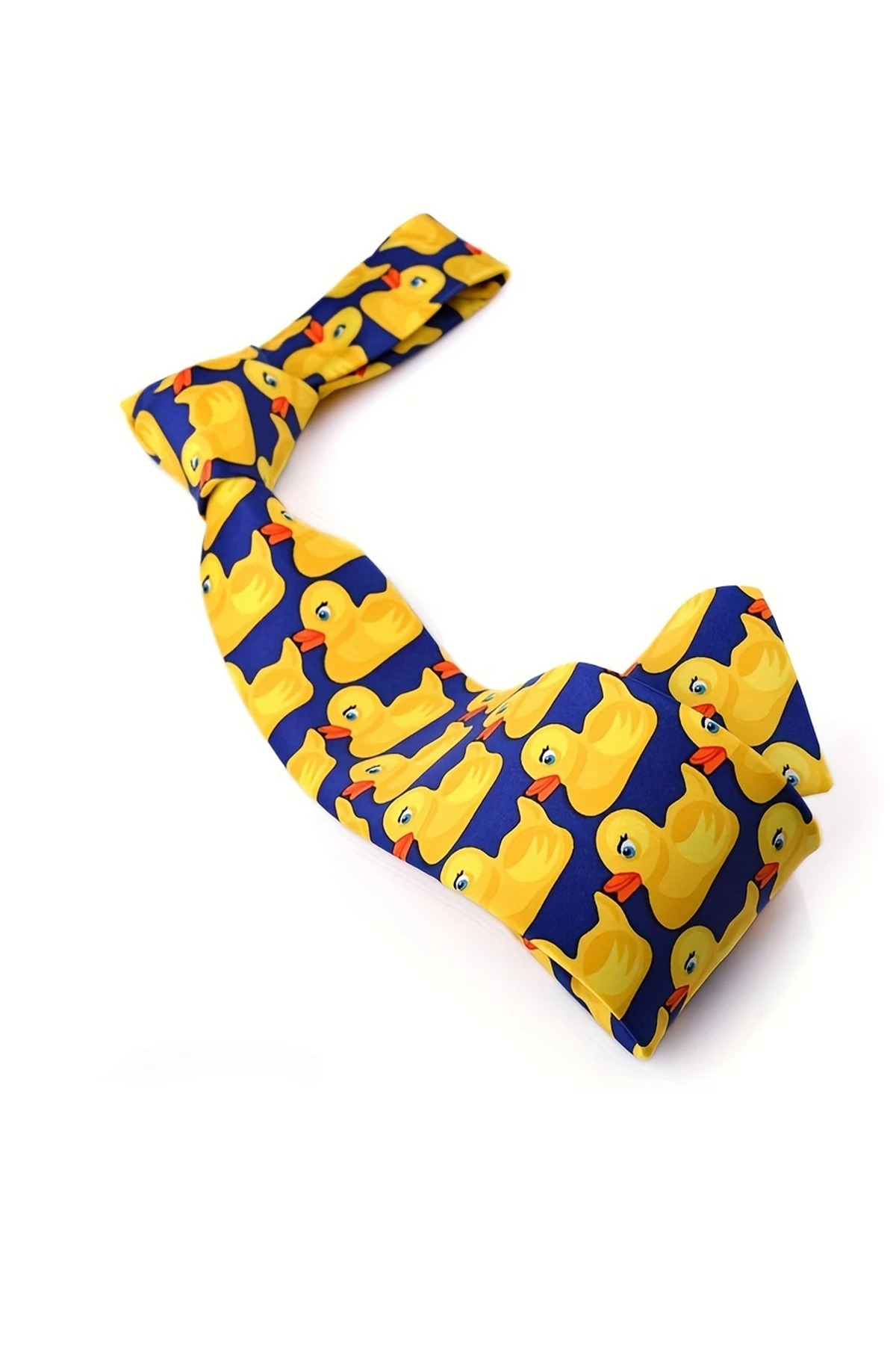 MİLSO  Sarı Ördek Desenli Lacivert Kravat – Eğlenceli ve Stil Sahibi Tasarım - Görsel 3