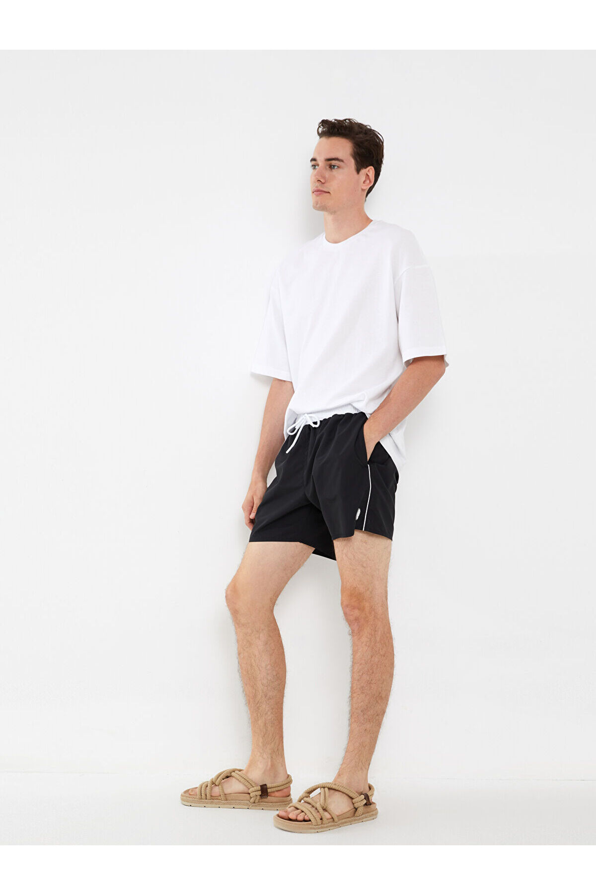 LC Waikiki Black Short Length Basic Men's Swim Shorts