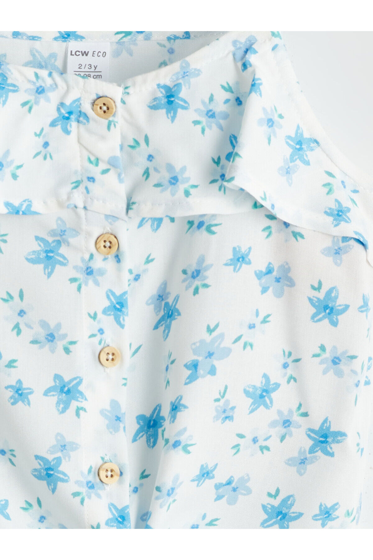 LC Waikiki LCW ECO Kare Yaka Çiçekli Kız Çocuk Gömlek fotoğrafı 3 (önizleme)