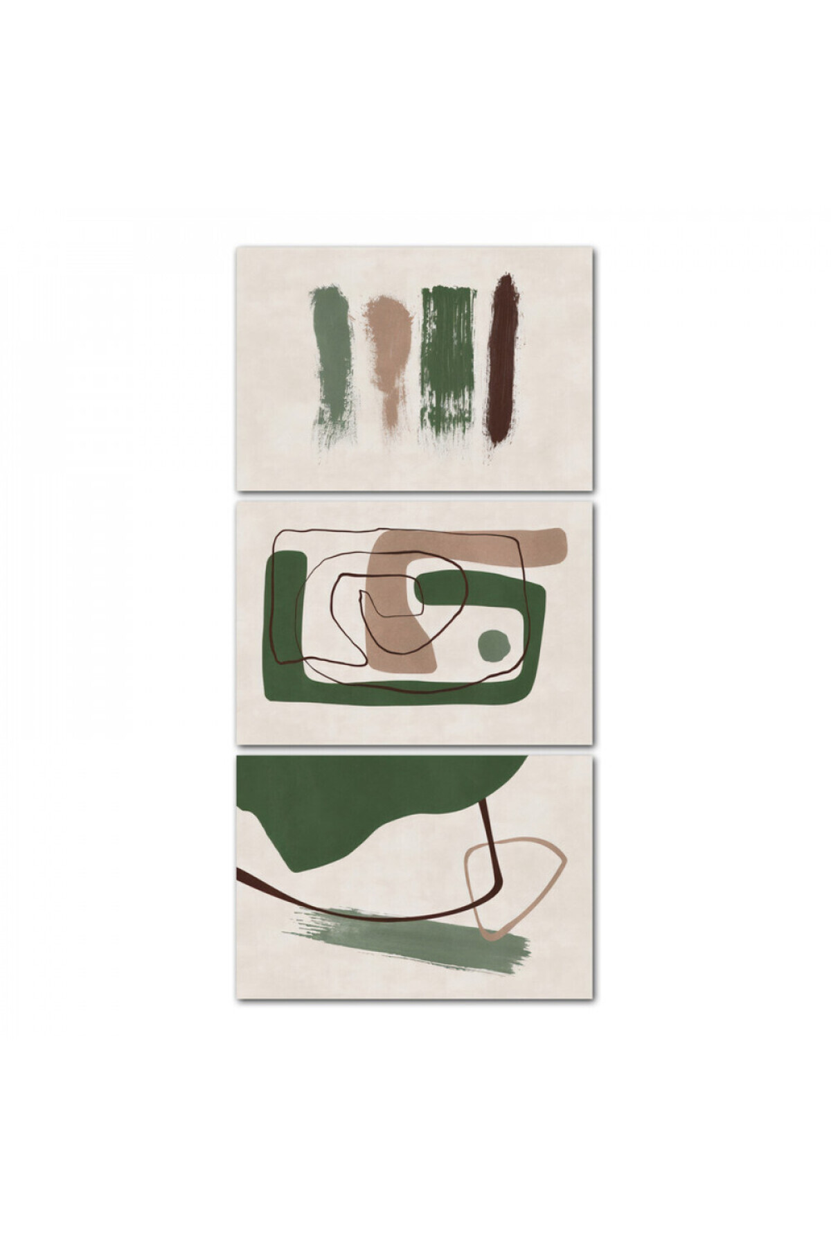 Marktna-Three abstract canvas panels with a hollow silver frame 2