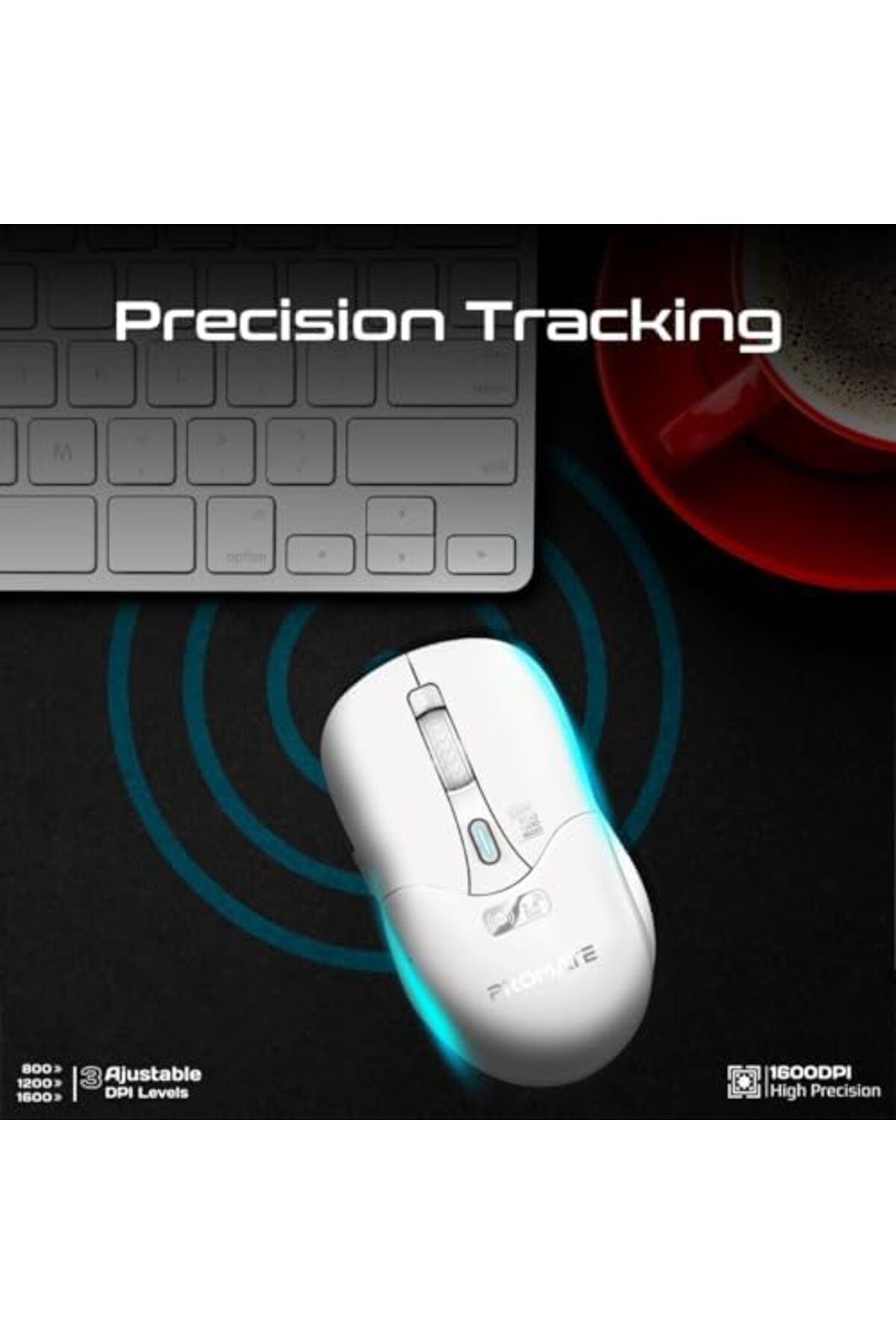 Promate-Cordless Mouse - Premium Bluetooth Nano Receiver Wireless Mouse with Dual Mode Connectivity 2