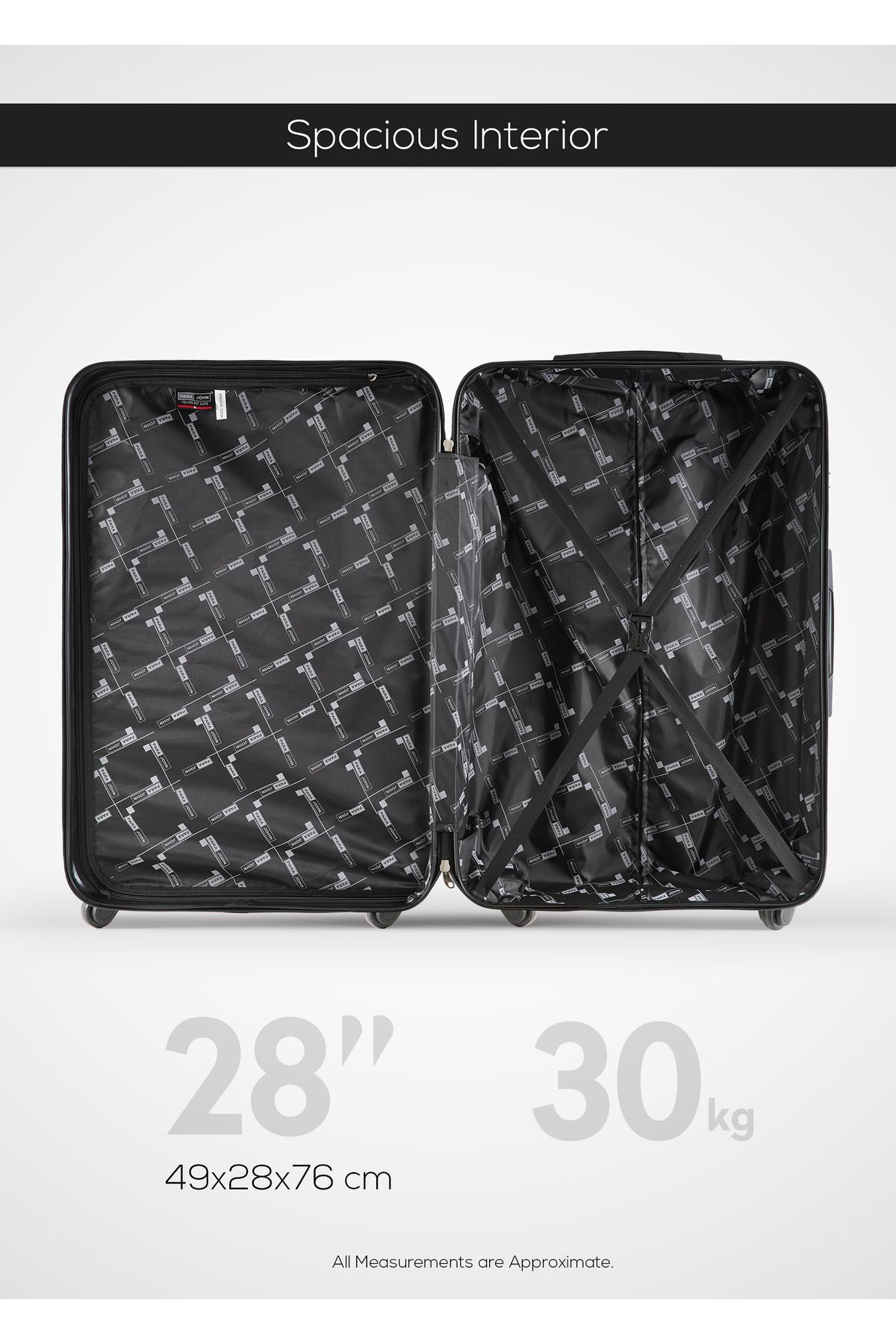 PARAJOHN-Ridge 28-Inch Check-in Luggage ABS Hard Shell Suitcase with 360° Spinner Wheels & TSA Lock 3
