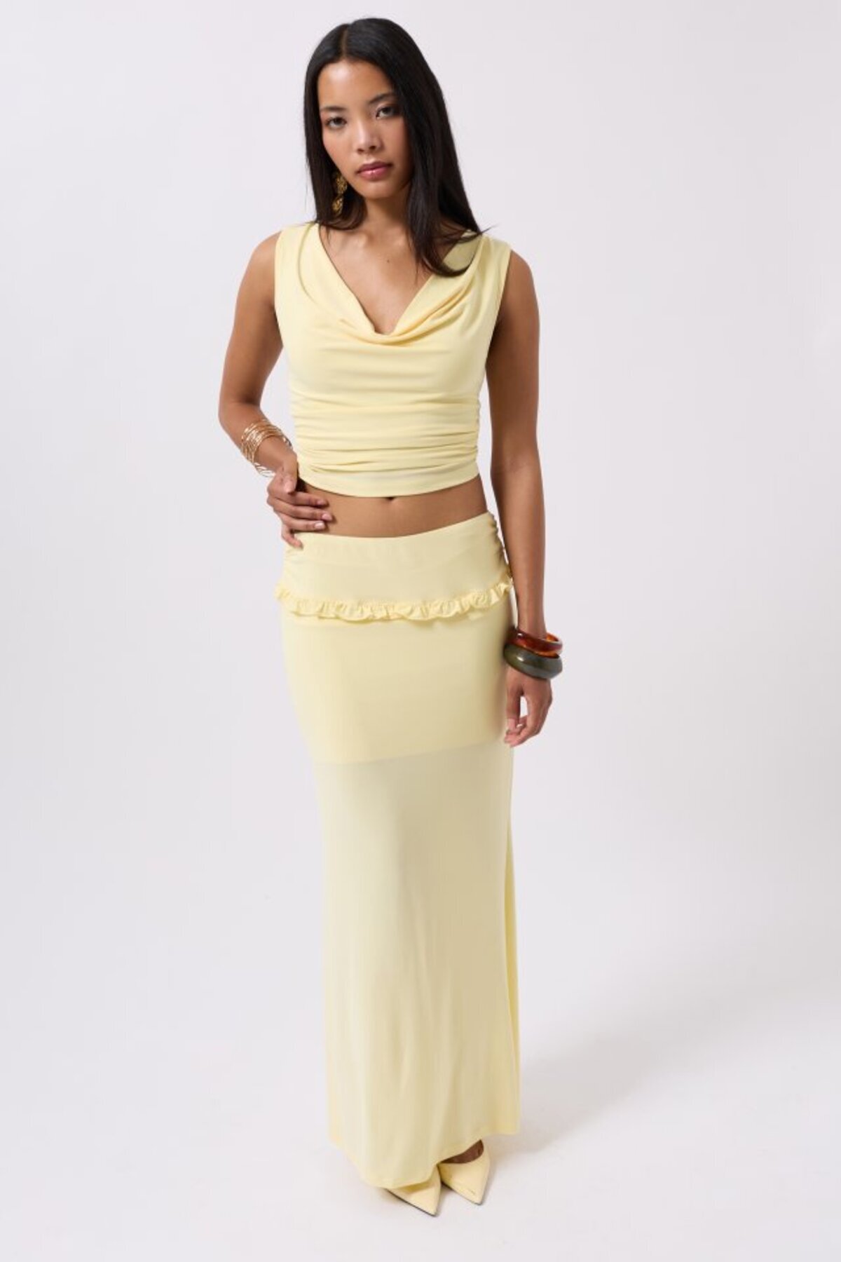 Viyamo Fusta Maxi Cu Detaliu În Talie Pliată Femeie - M