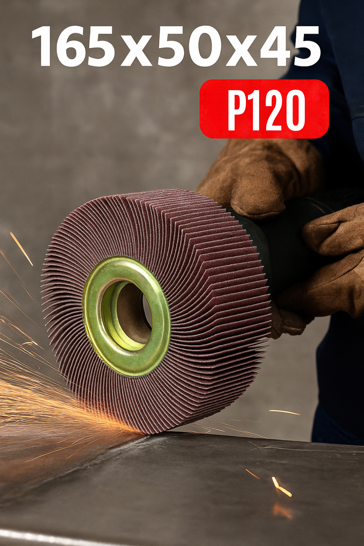 LEOX 165x50x45 Flanşlı Mop Zımpara – Metal, Ahşap, Paslanmaz