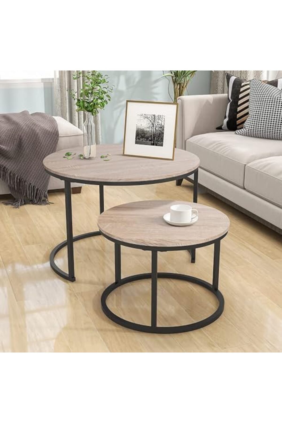 AGD-Round Coffee Tables from AGD, Beige 4