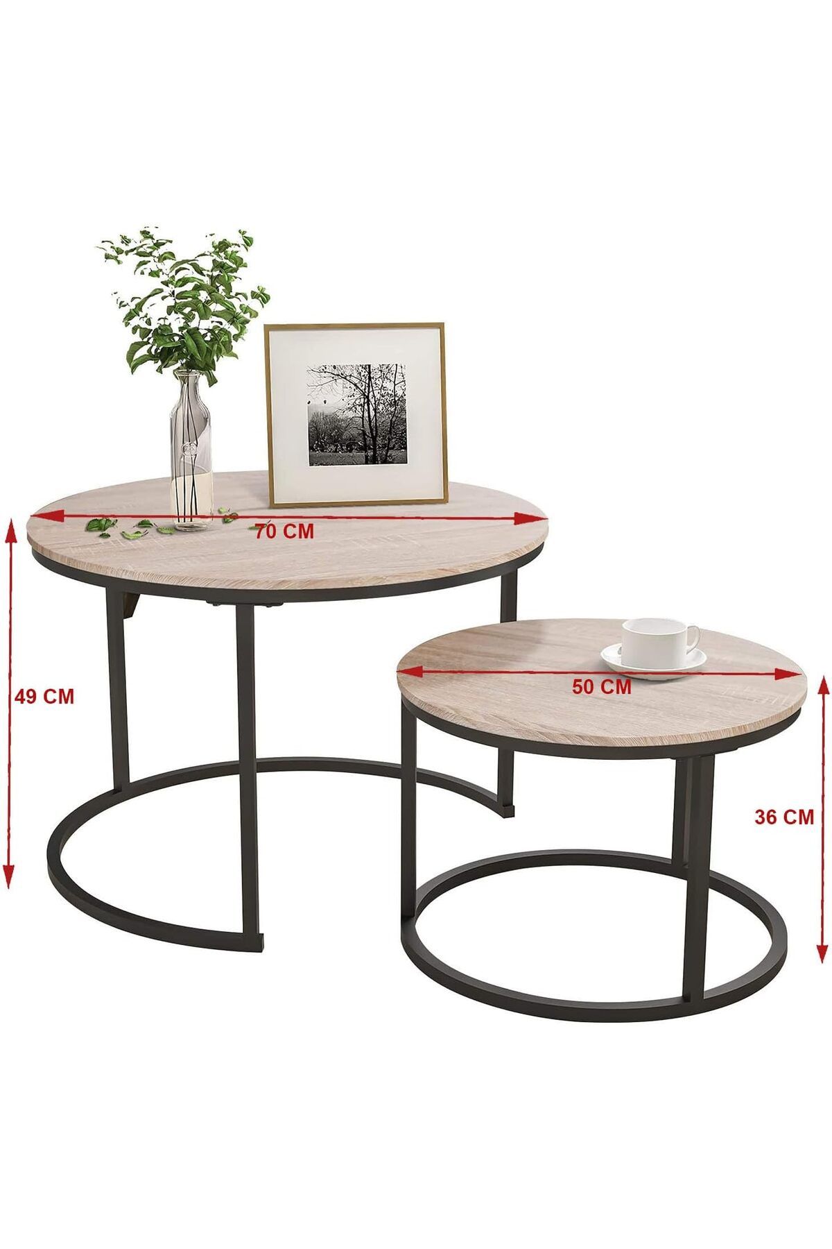 AGD-Round Coffee Tables from AGD, Beige 5