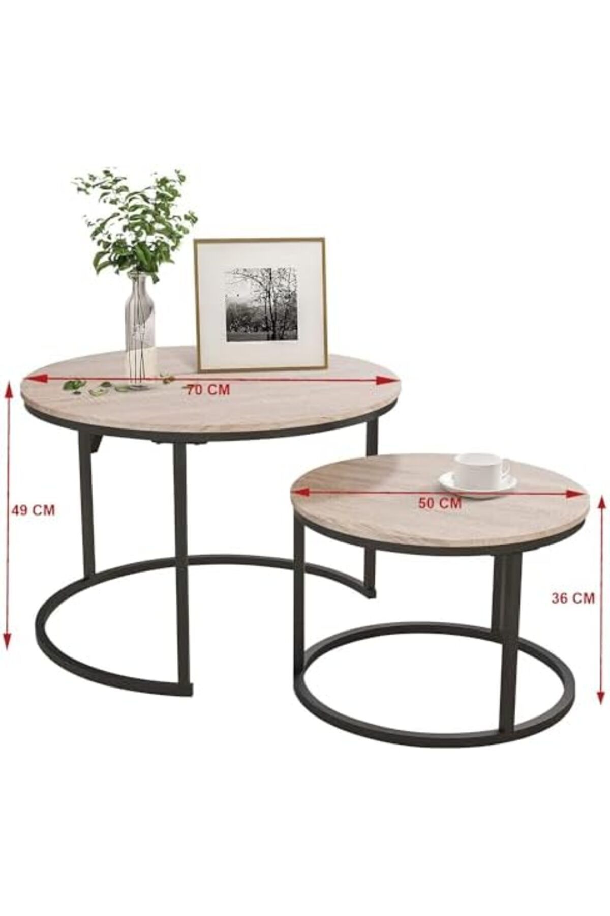 AGD-Round Coffee Tables from AGD, Beige 6