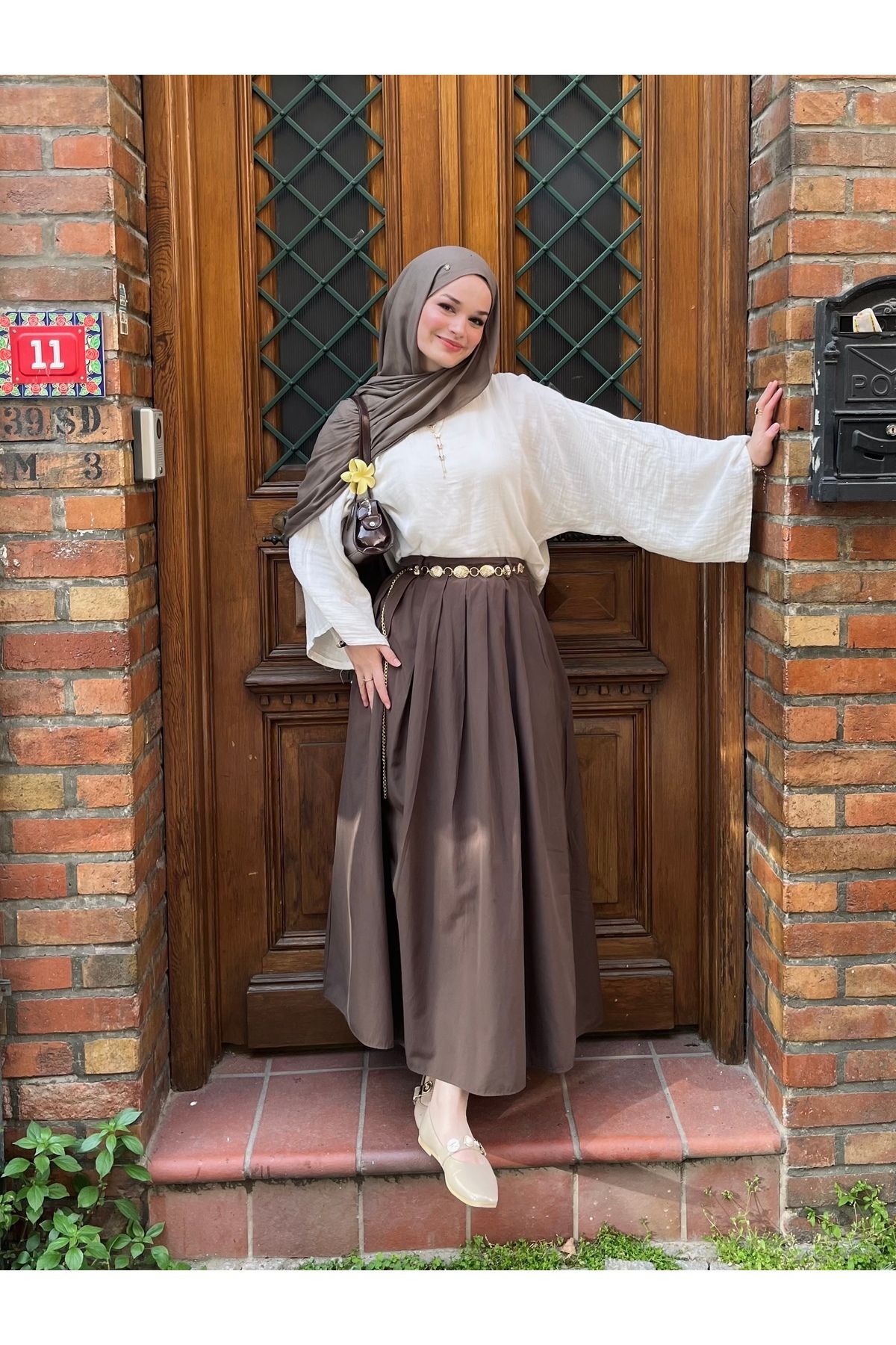 Moda Lippa Krem Müslin Salaş Bluz