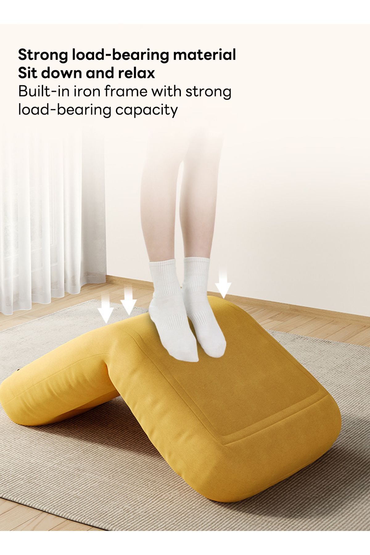 sharpdo-Lazy Sofa Bedroom Back Cushion, 5-Speed Adjustment, with a Pillow, Suitable for Bedroom/Balcony 5