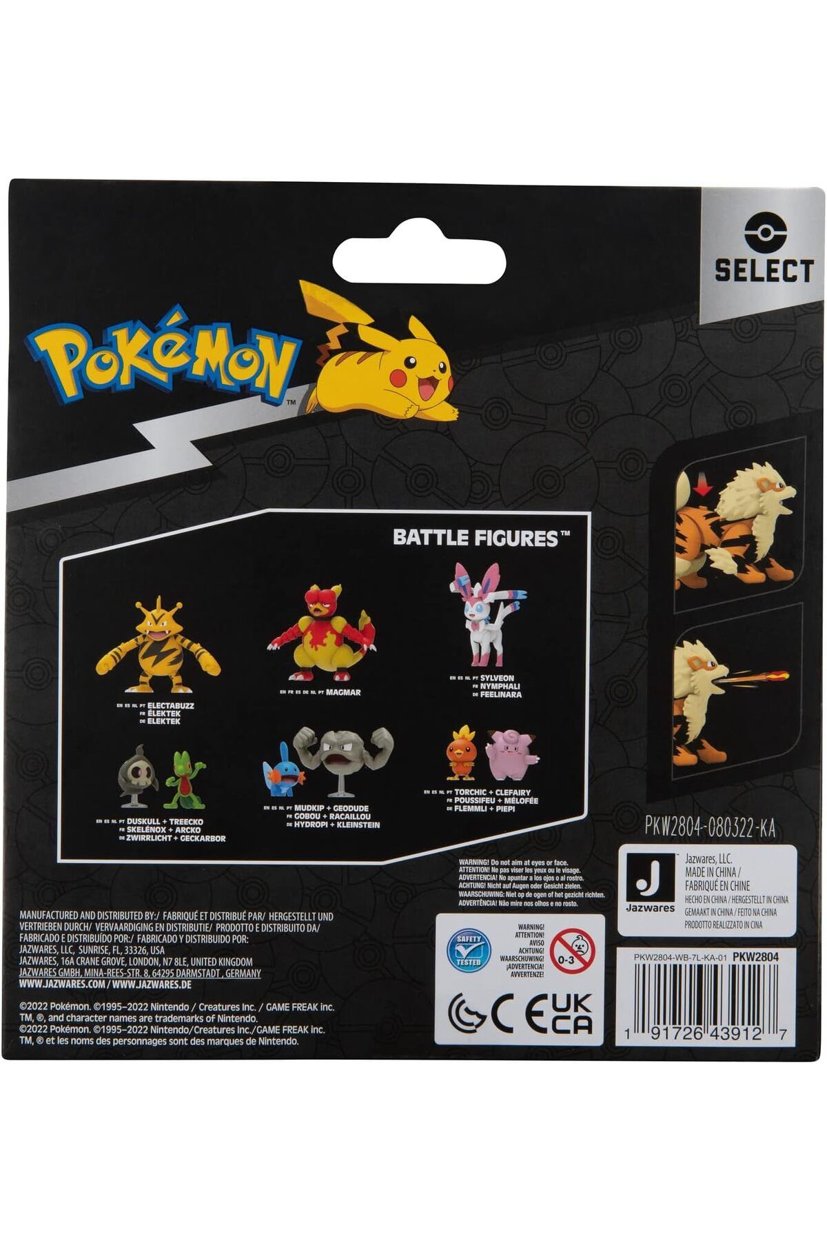 Feyza Oyuncak-Pokemon Select Evolution Series - Growlithe and Arcanine Set of 2 Character Figures 8
