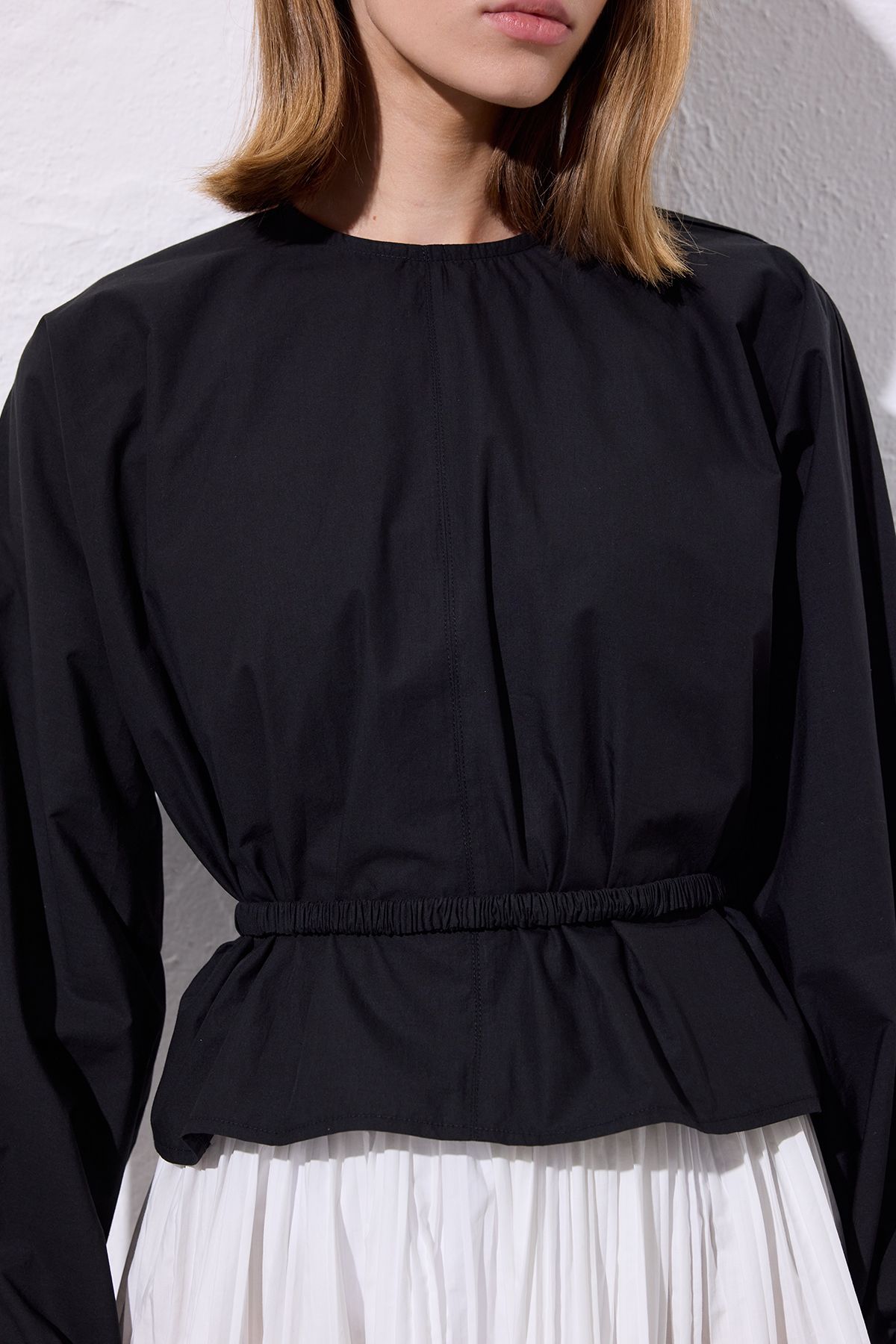 Manuka-Short Bluz Black with Binding Details 4
