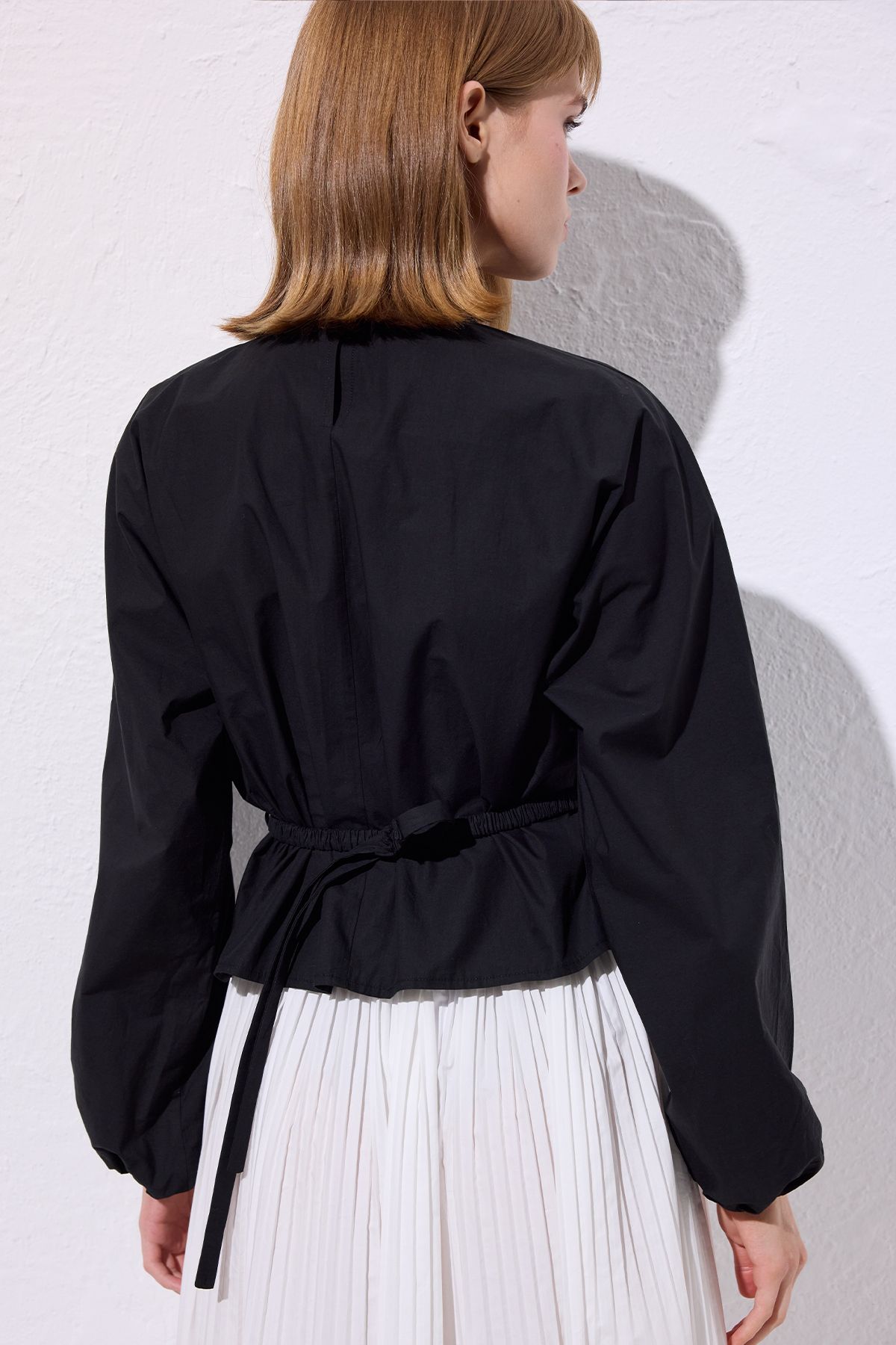 Manuka-Short Bluz Black with Binding Details 5