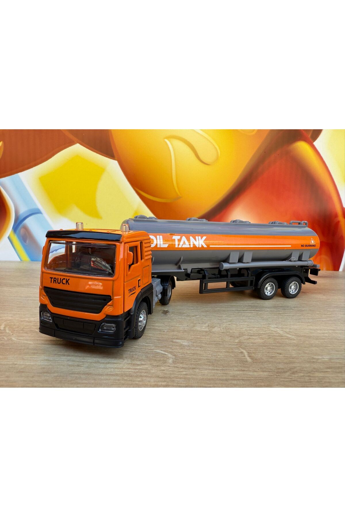scntoys Metal Yakıt Taşıma Tankeri Petrol Kamyonu Oyuncak Tanker Metal Kafalı