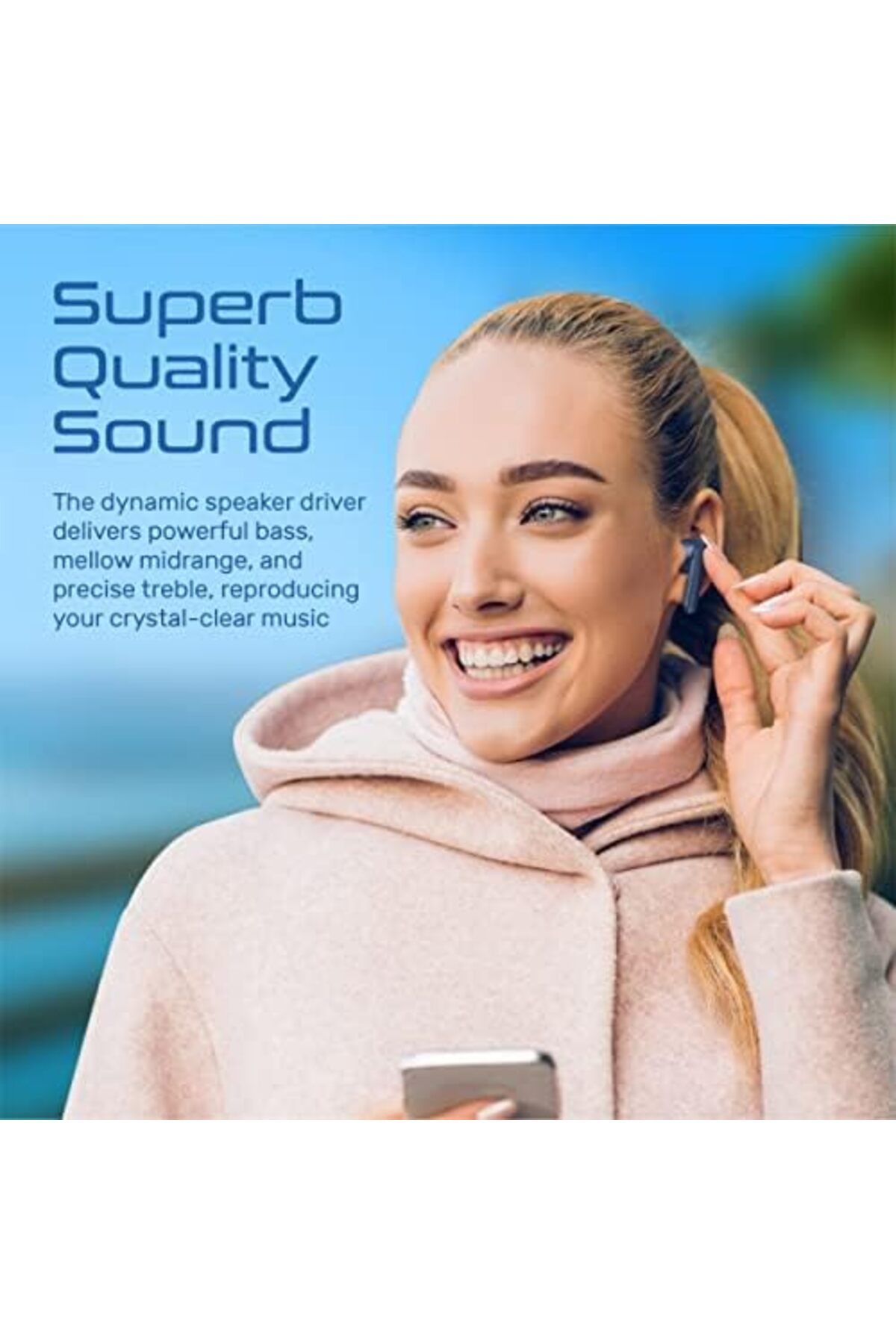 Promate-Bluetooth Earbuds, Ergonomic-Fit True Wireless ENC Headphone with 4 Built-In Noise Cancellin 5