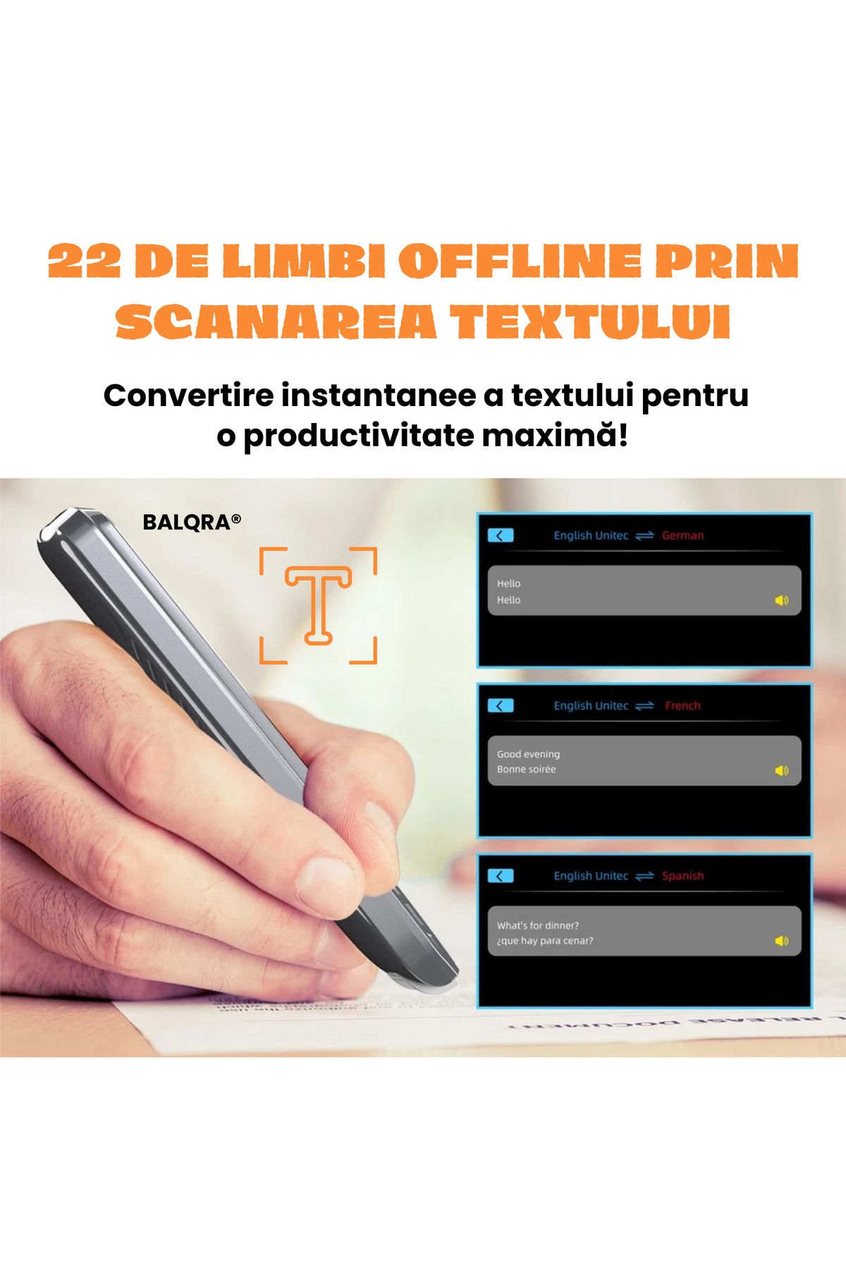 BALQRA-Multifunctional translator of 112 foreign languages ​​BALQRA®, Voice translation, Text translation, Dictionary 4