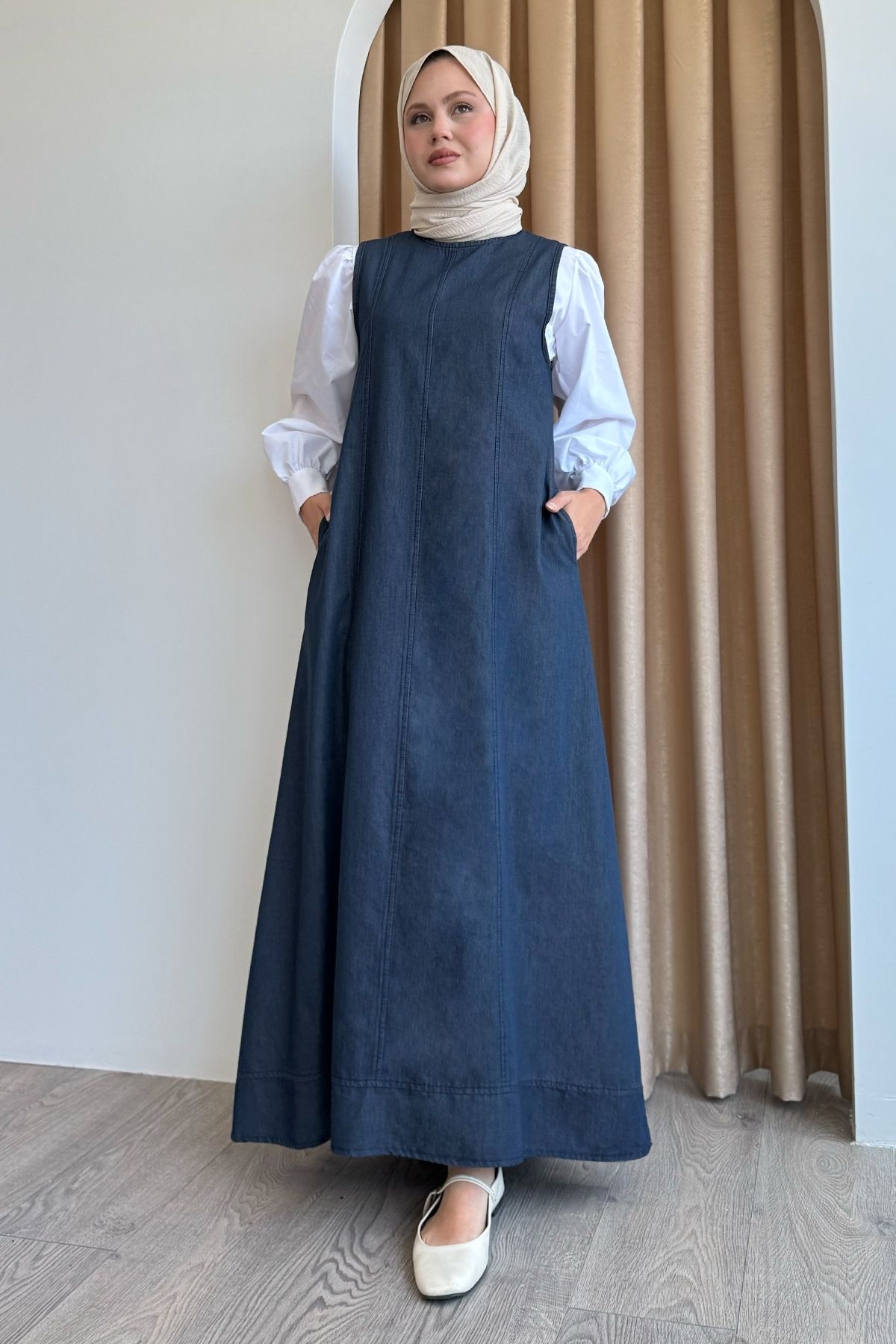 InStyle-Casual μπλε τζιν φόρεμα Gilet 4