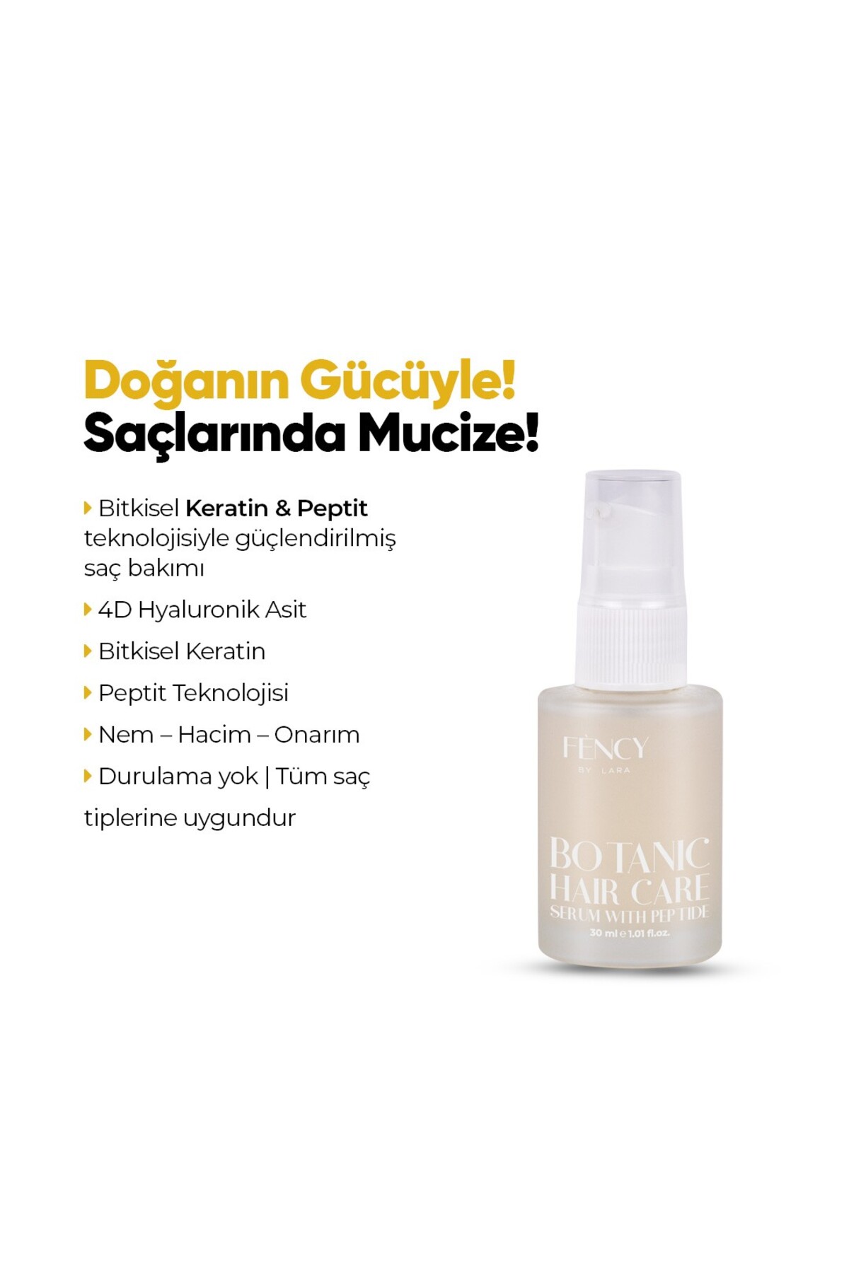 BY LARA BOTANİK PEPTİD İÇERİKLİ SAÇ BAKIM SERUMU 30ML — botanic-30-ml-sac-yagi — تصویر 2 از 6