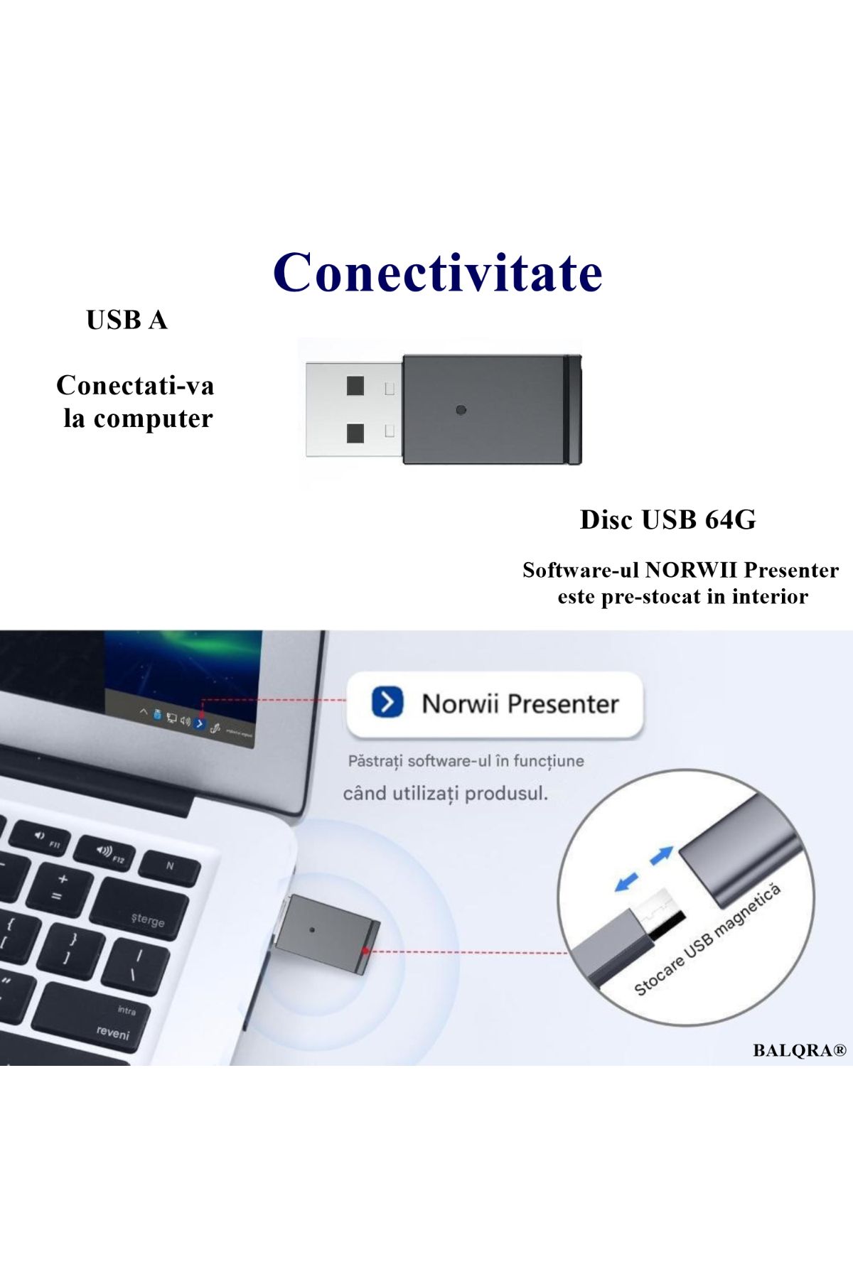 BALQRA-Professional wireless laser for presentations BALQRA®, Remote control with integrated pointer, USB disk 64G 7
