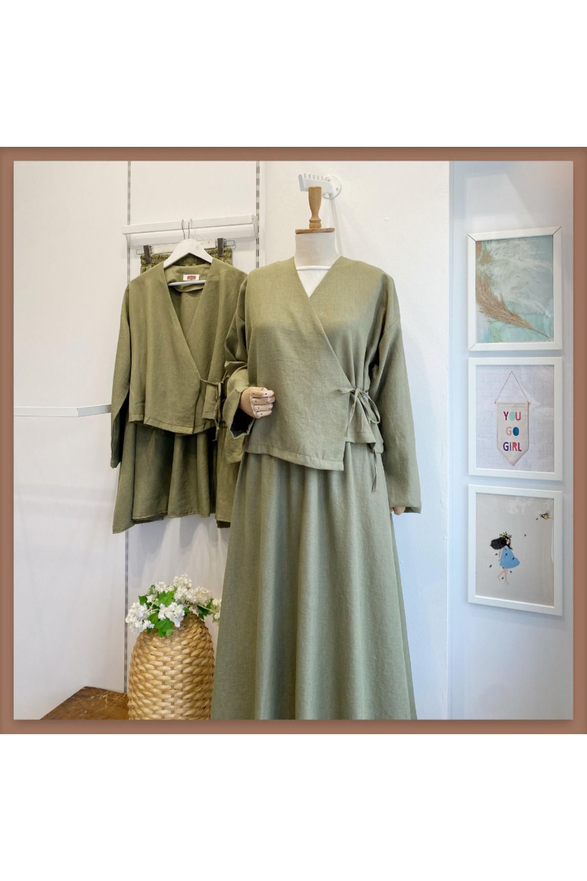 Faya Boutique Σετ Περιτυλίγματος Çağla Yeşil Airobin für Young Γυναίκα - S/M