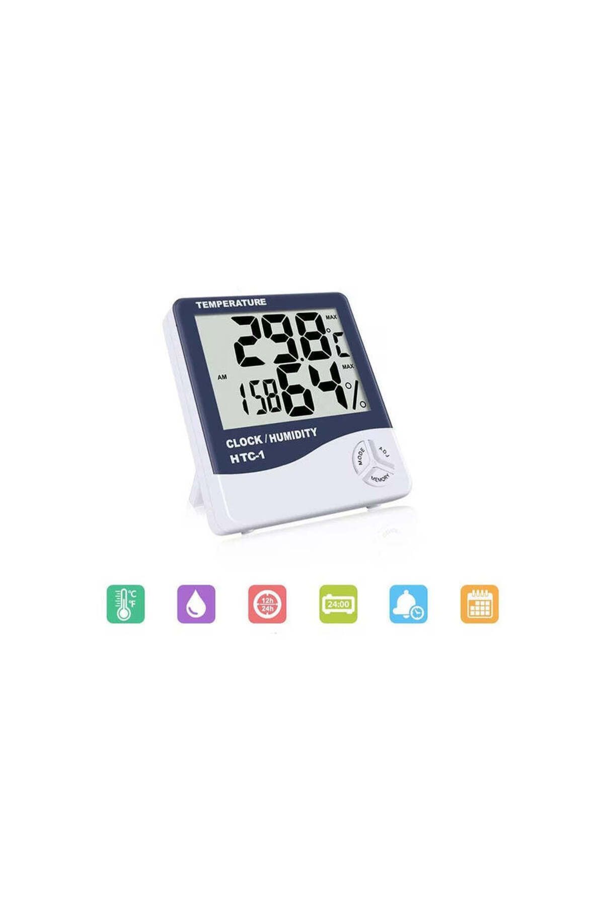 divendi-ro-Clock, Thermometer and Hygrometer HTC 1, 3 in 1, Temperature, Weather Station, Humidity, Alarm 9