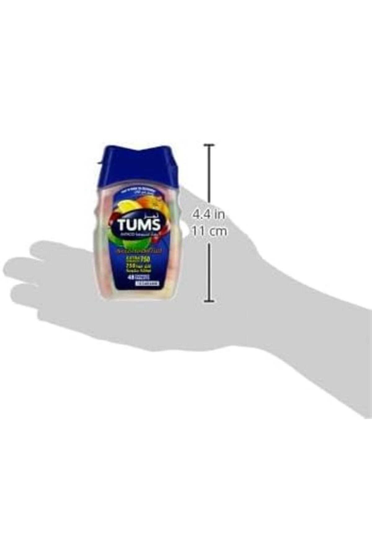 Tums-أقراص مضادة للحموضة قابلة للمضغ، قوة إضافية لتخفيف عسر الهضم، بنكهة الفواكه المتنوعة، 48 قرصًا 7