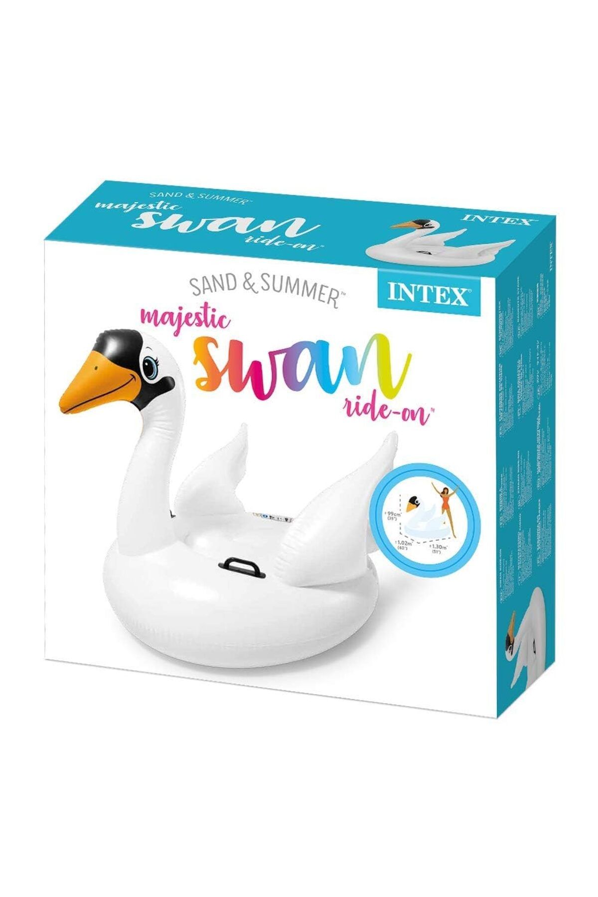 Intex-Swan Ride-On Inflatable Pool Float 2.87m x 1.93m x 1.65m 3