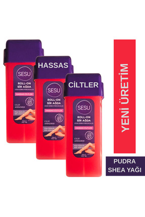 Sesu Roll-On Sir Ağda Hassas Ciltler Pudra&Shea Yağı (Yeni Üretim) 3 x 100 ml