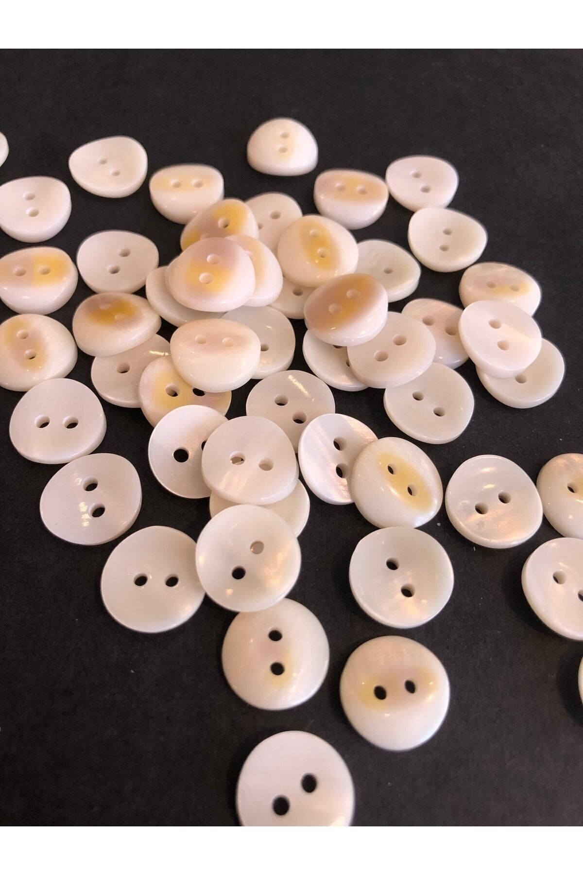 BİGÜMEX-White Look Button Polyester Button 20 Sizes Plain Button - Pack of 10 Buttons 3