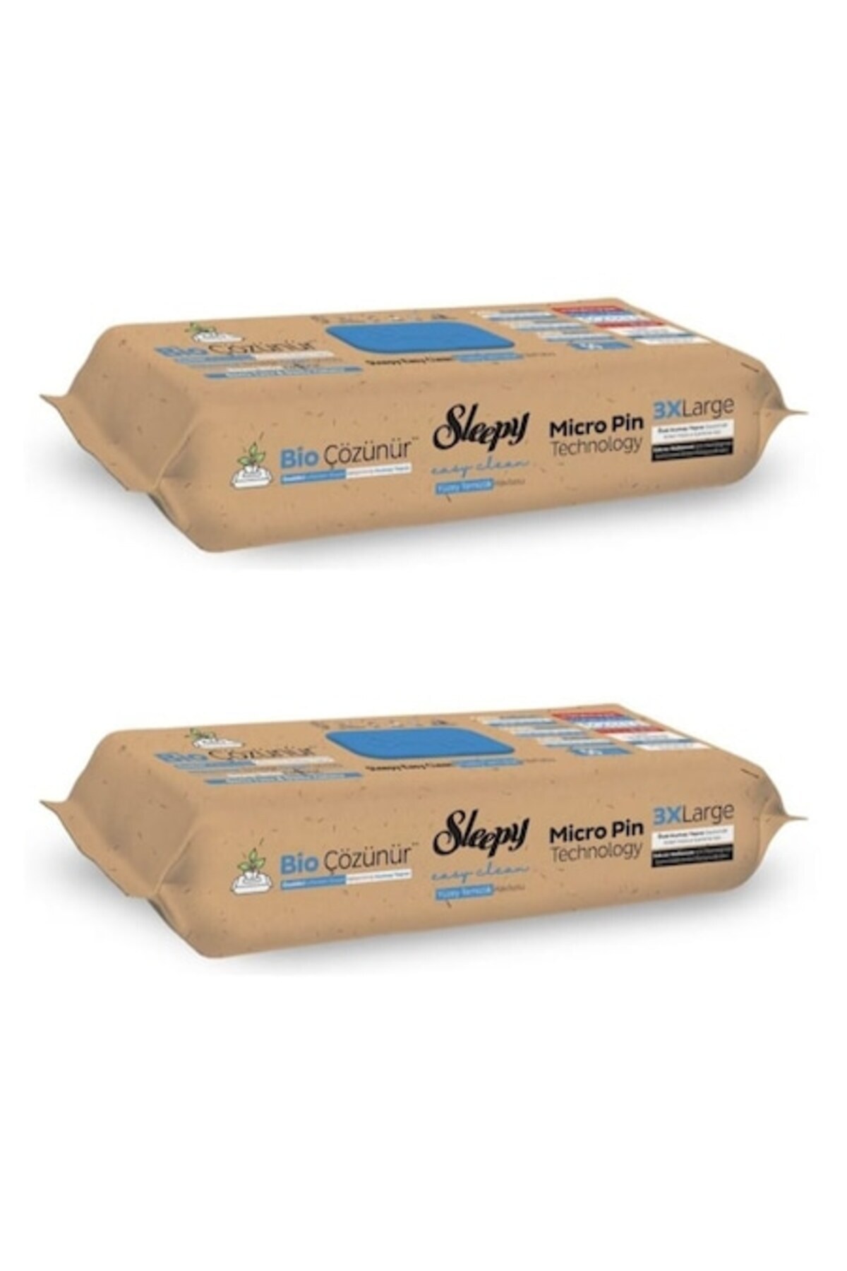 Sleepy Pachet - 2 x Șervețele umede multifuncționale Easy Clean BIO, 50 buc.