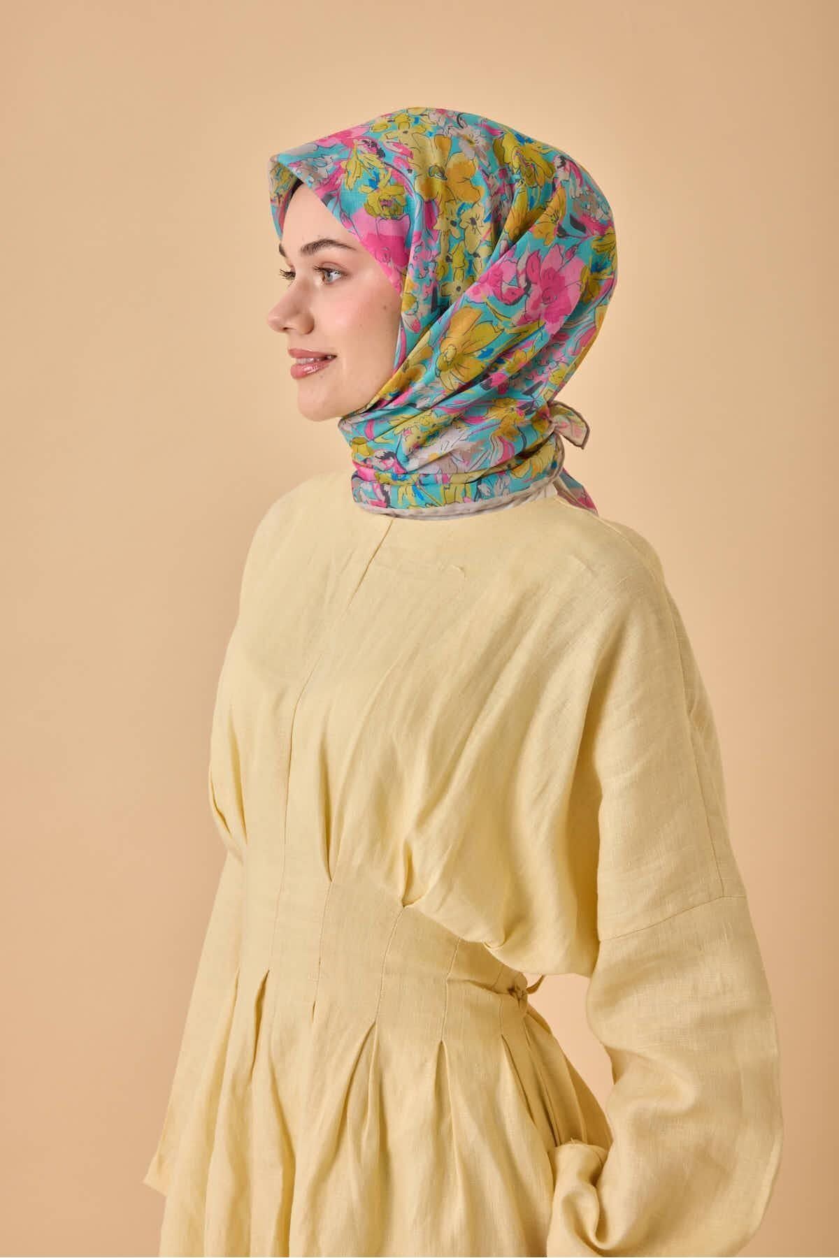 Silk Home-Bodrum Pattern Soft Cotton Scarf 2