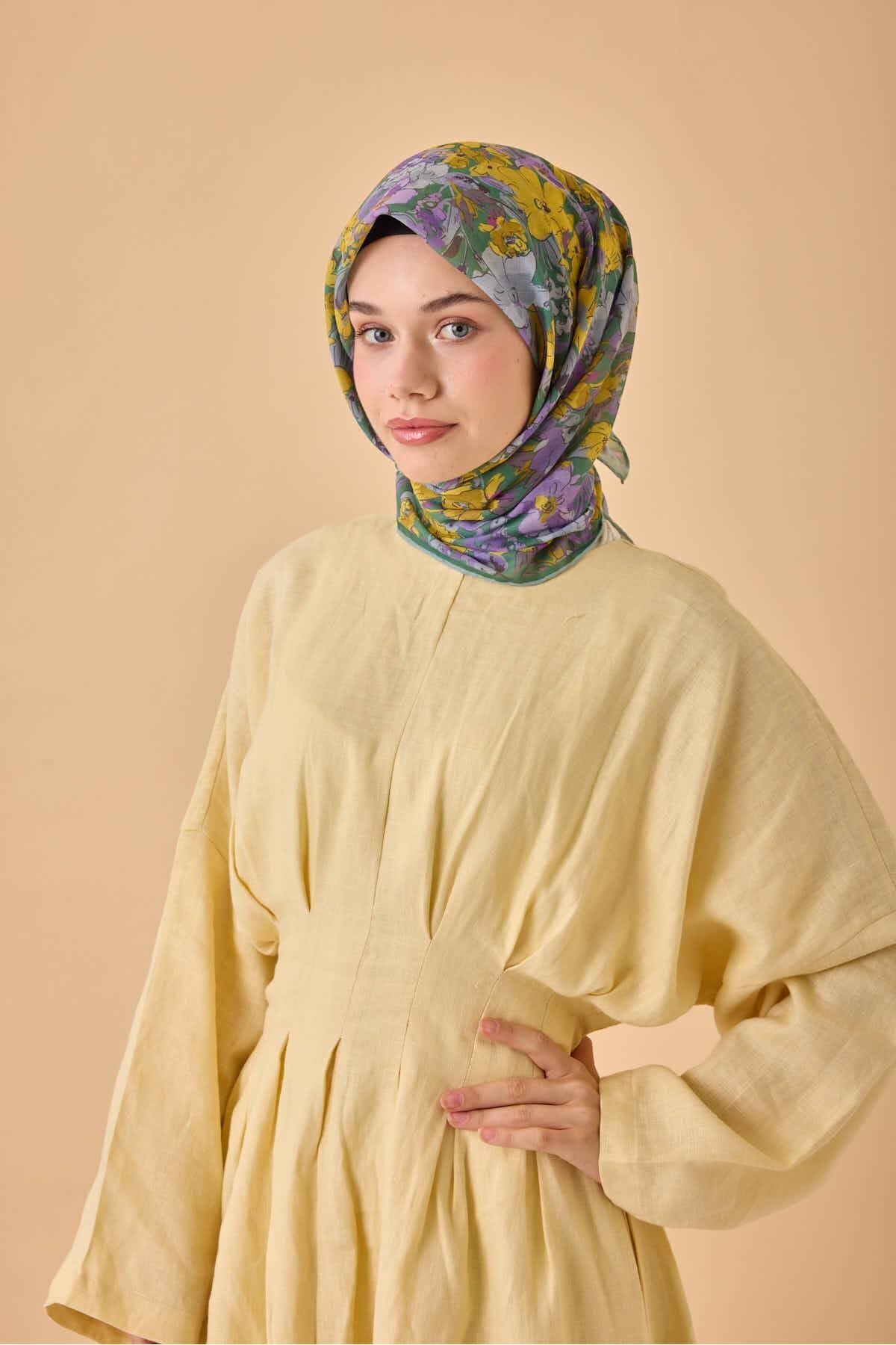 Silk Home-Bodrum Pattern Soft Cotton Scarf 1