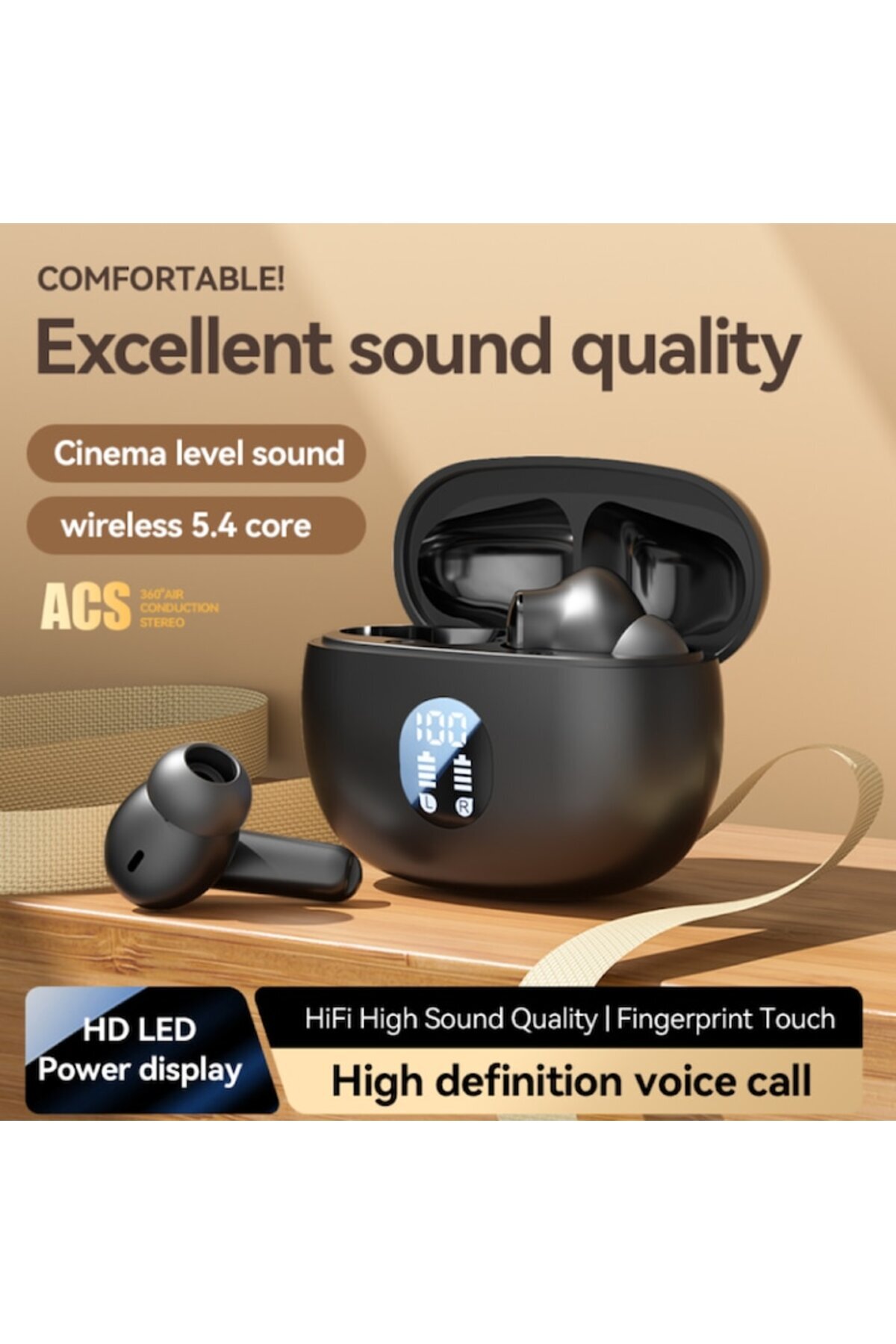 OEM-Wireless TWS M69 In-Ear Headphones with Bluetooth, LED Display, Noise Cancelling ANC, Microphone 5