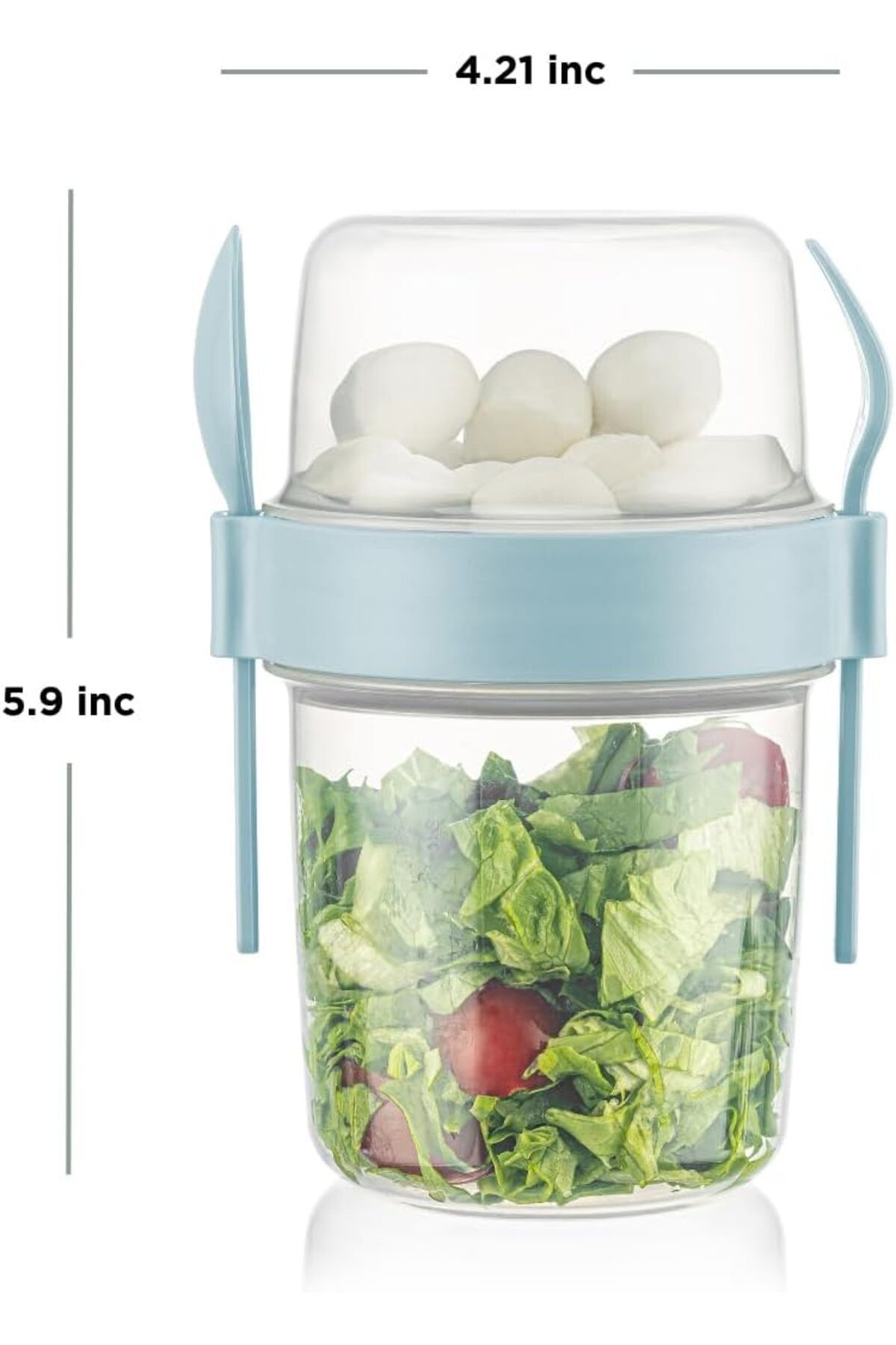Righton-4-Piece 650 ml Takengo Fruit Yogurt and Musli Container with Spoon and Bowl Practical Portable Cup with Lid 5
