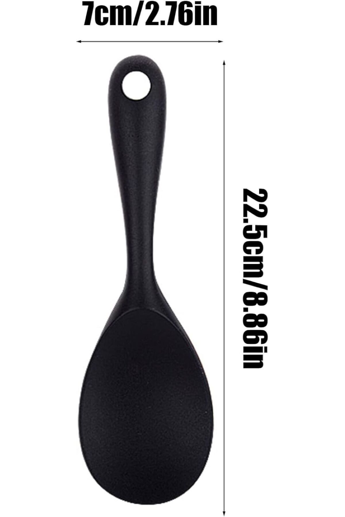 TARIK HOME-22.5cm Hard Tip Silicone Mixing Spoon, Rice Spoon Non-Stick Pan Non-Scratch 3 Color Options 2