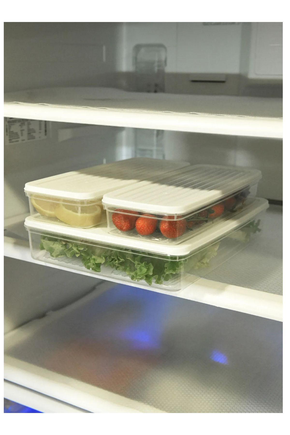 Hane216-3-Piece Storage Container with Lid, Suitable for Refrigerator Organizer, Microwave and Freeze 4.5Lt 3