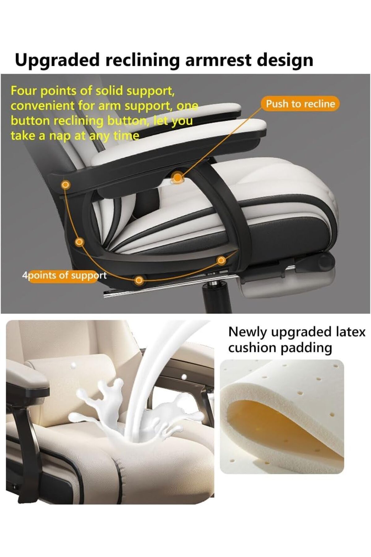 Saharaz-Computer Chair,360° Swivel Height Adjustment,Comfortable with Backrest,Perfect for Home 5