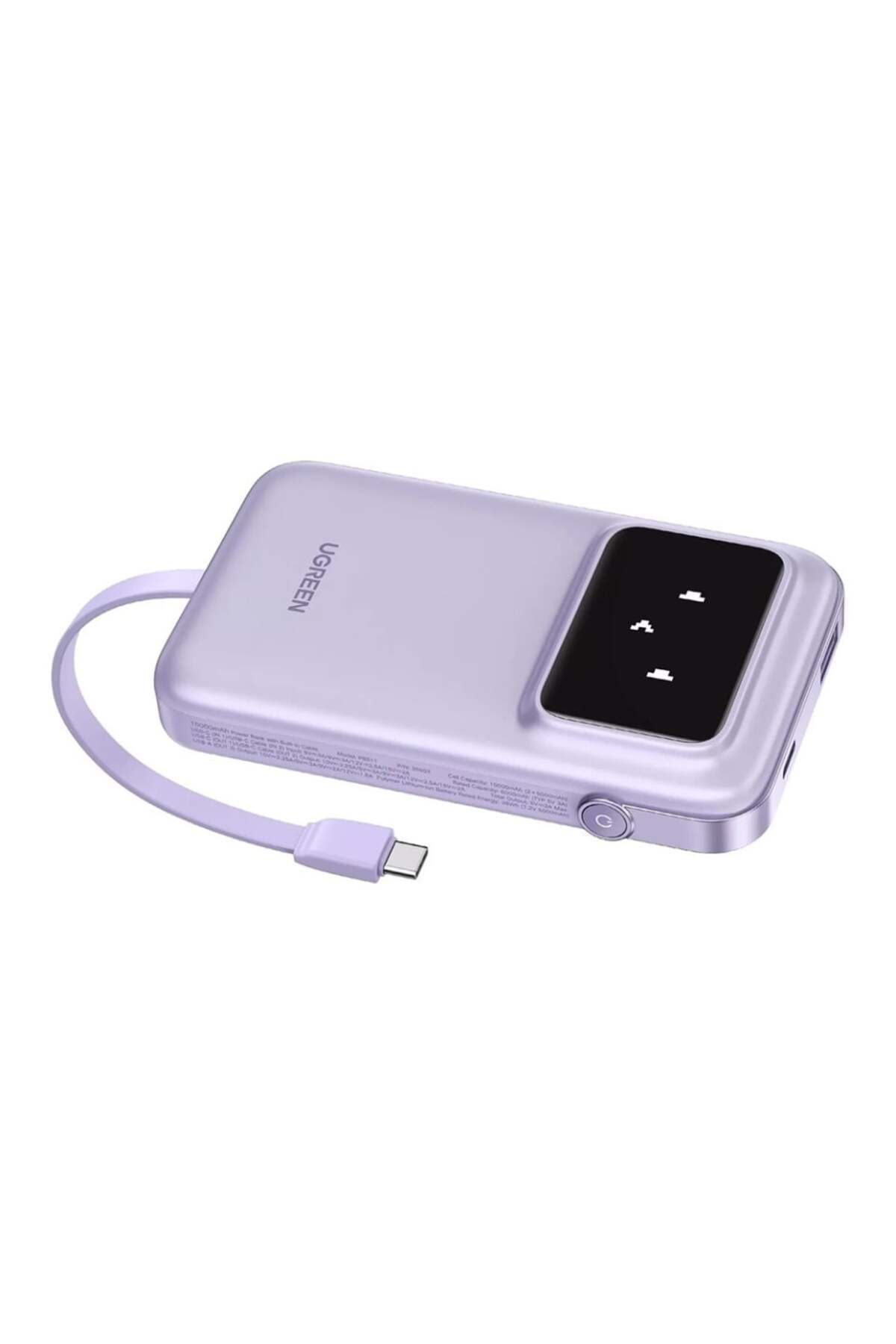 Ugreen-Baterie externă USB, cablu Type-C, 10.000 mAh, 30 W, baterie externă PB511, violet 2