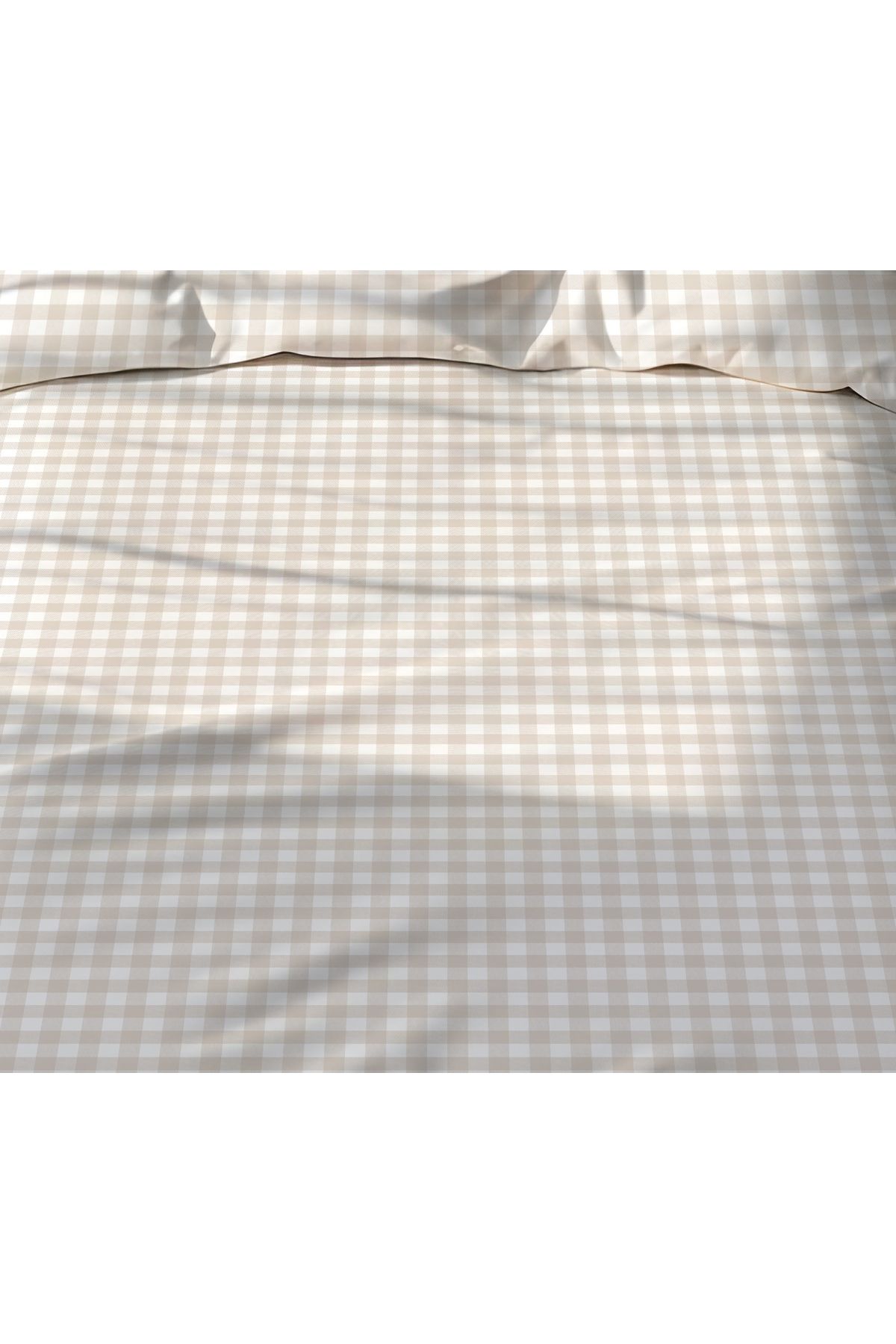 Evmila-Double Sided Gingham Patterned - Printed Single Duvet Cover Set 2