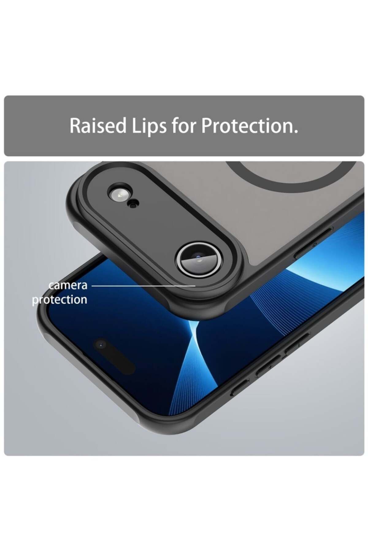 SKYDDAR INNOVATION-Husă pentru iPhone 17 Air, HaloFrost MagSafe II, rezistentă la șocuri, set cu autocolant, neagră 7