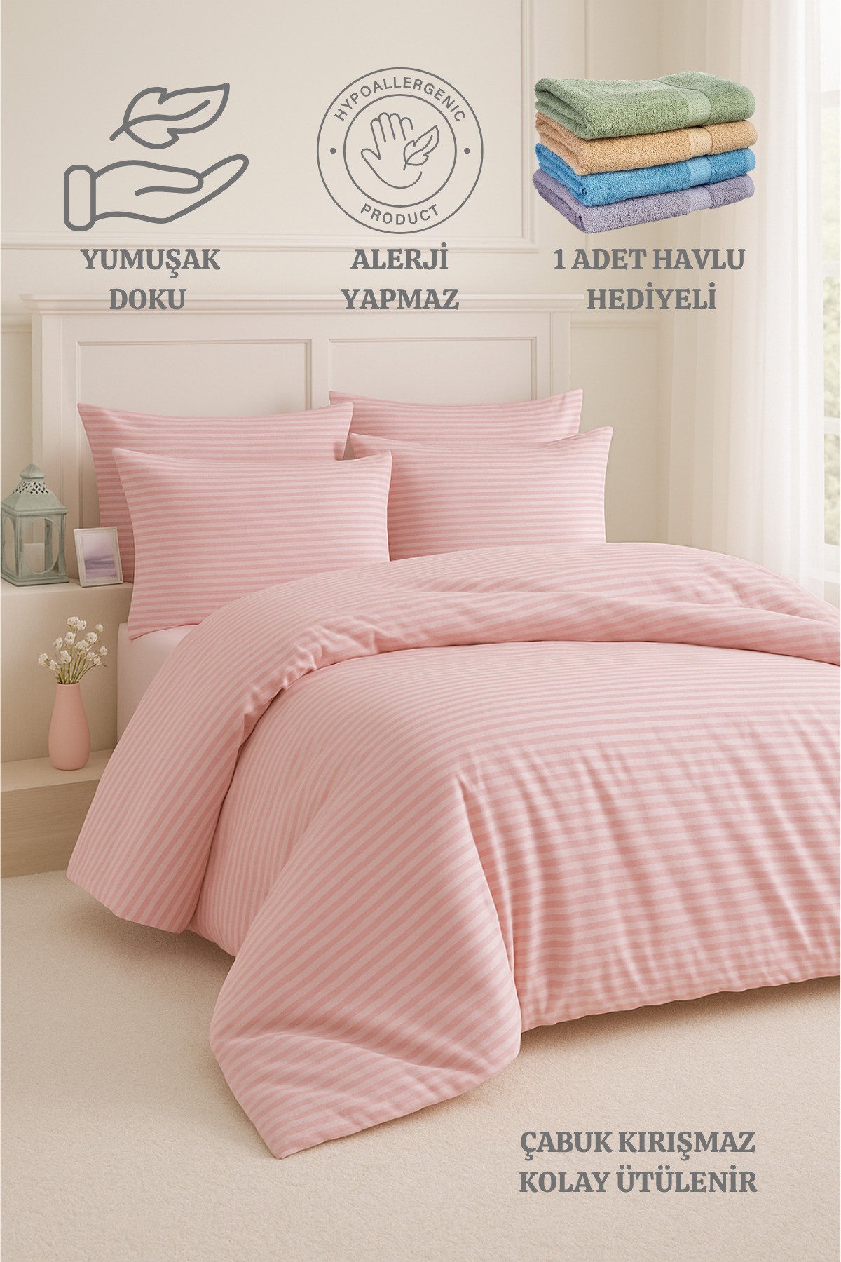 Formeya-Modernes gestreiftes elastisches Bettlaken Einzelbettbezug Set 2