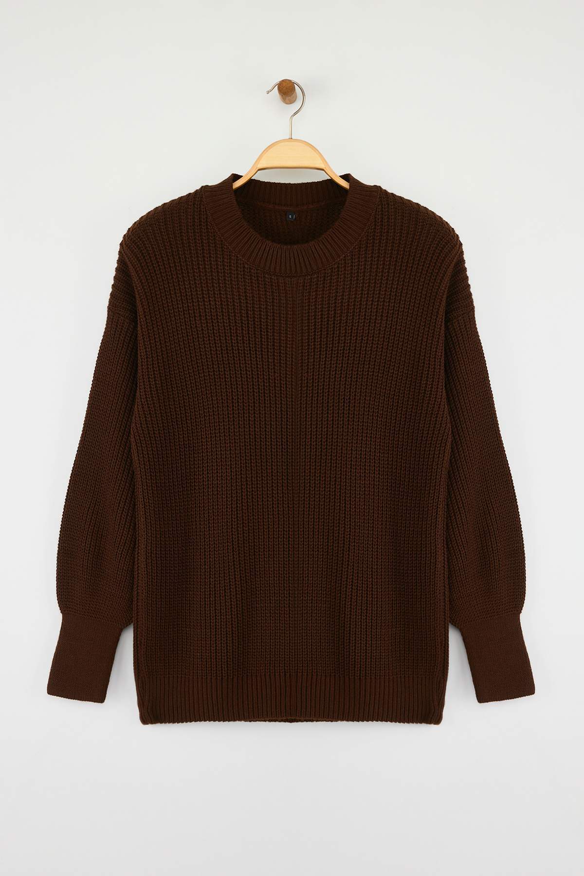 Trendyolmilla  Kahverengi Geniş Kalıp Basic Triko Kazak TWOAW23KZ01448 - Görsel 6