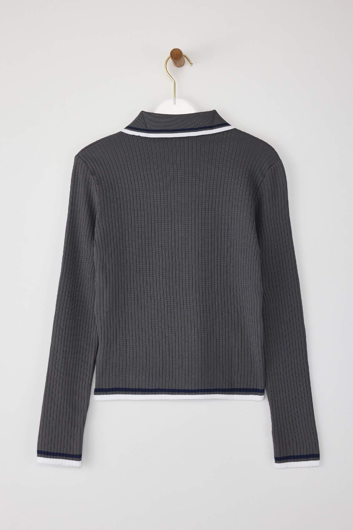 Trendyolmilla  Gri-Siyah 2'li Basic Kısa/Crop İkili Paketl Triko Body Hırka-Kazak TWOAW26KZ00116 - Görsel 10