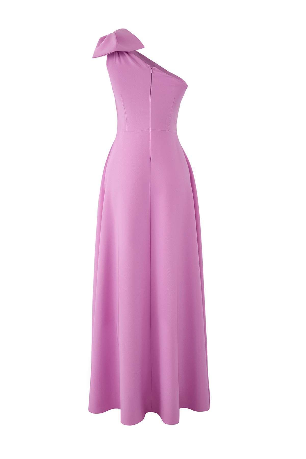 Trendyol Collection-Rosa A-Linie, gewebtes, stilvolles Abendkleid und Heimkehrkleid TPRSS24AE00163 6