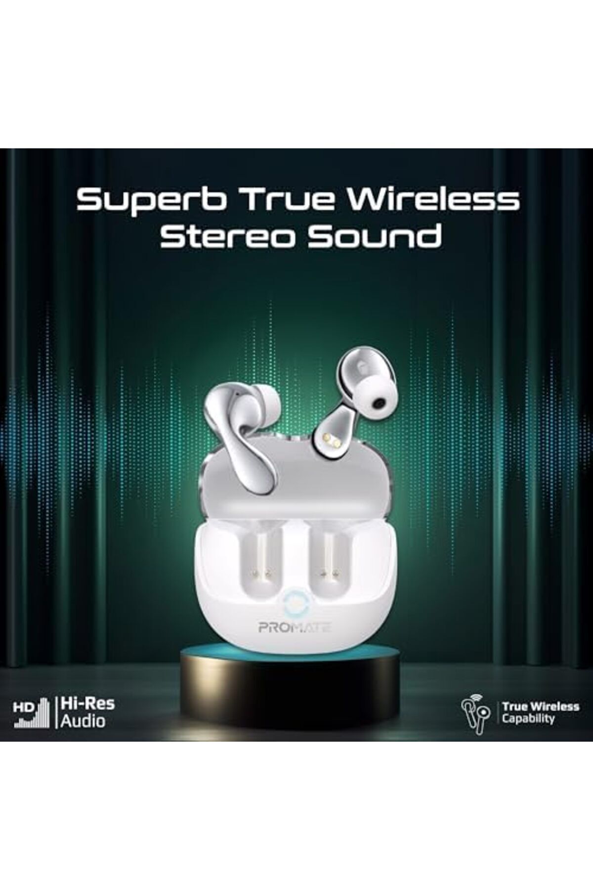 Promate-True Wireless Earbuds with Active Noise Cancellation (ANC) and Environmental Noise Cancellat 4