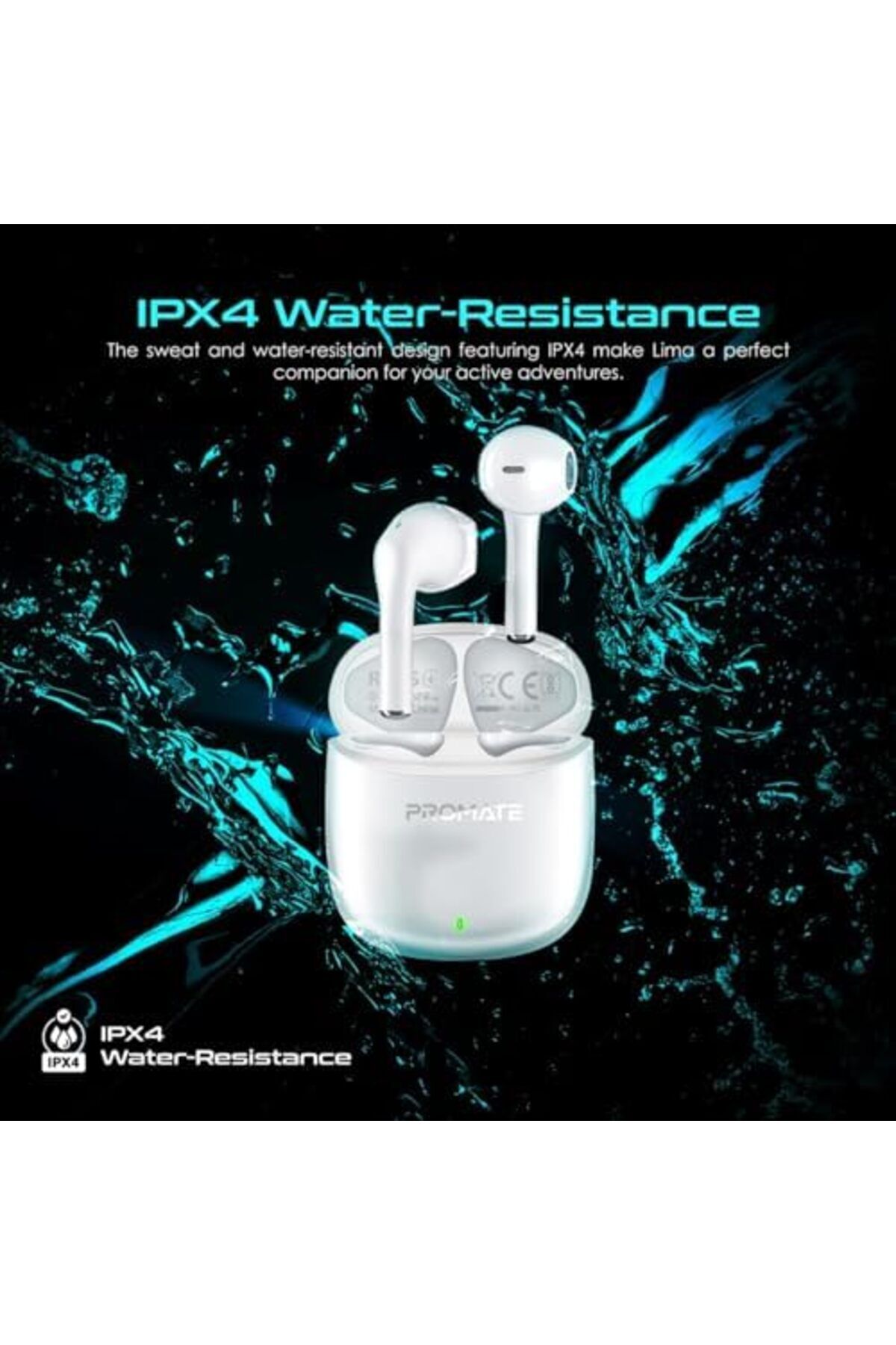 Promate-Wireless In-Ear Bluetooth 5.3 Earbuds with ANC, 30 Hours Playtime, Smart Touch Control, and 5