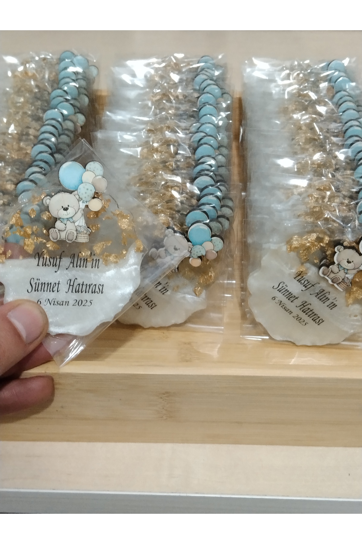 TREND Epoksi Magneti 20 Adet oturan balonlu ayıcık, bebek mevlütü, Düğün Kuran Hatırası fotoğrafı 2 (önizleme)