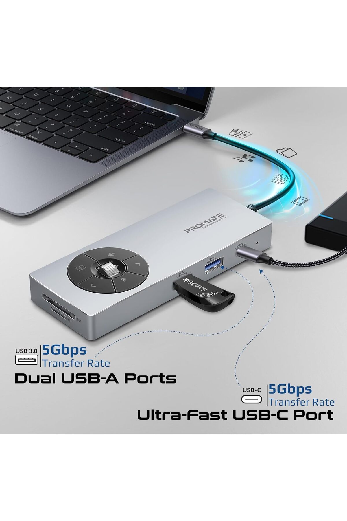 Promate-14-in-1 High-Speed Multiport USB-C Hub 7
