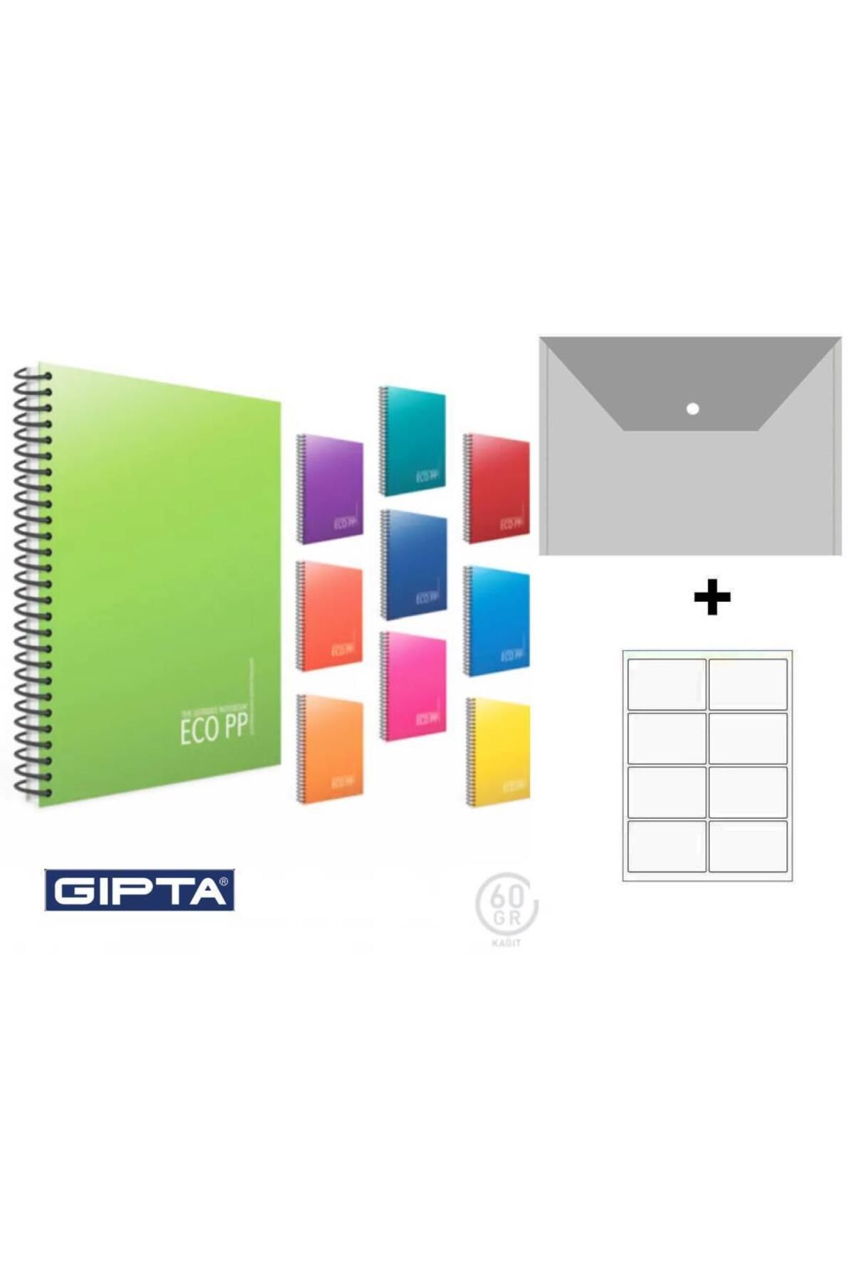 Gıpta-Eco Pp 80 Yp. A4 Spiral Pp. Cover Notebook (4 Checkered 4 Lines = 8 Pieces) Gifted 1