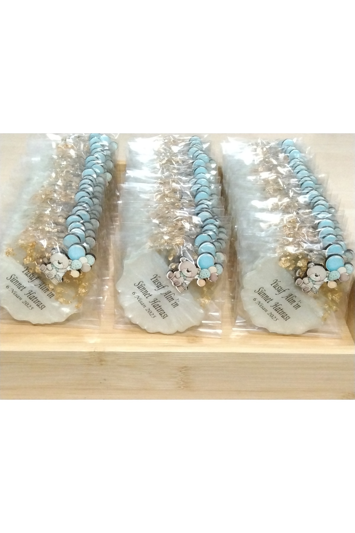 TREND Epoksi Magneti 20 Adet oturan balonlu ayıcık, bebek mevlütü, Düğün Kuran Hatırası fotoğrafı 4 (önizleme)